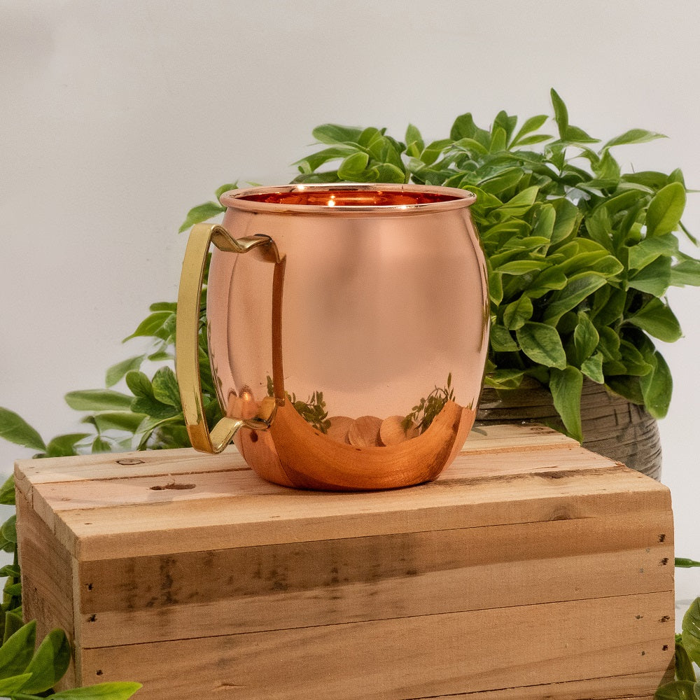 Smooth pure copper mug, 470 ml