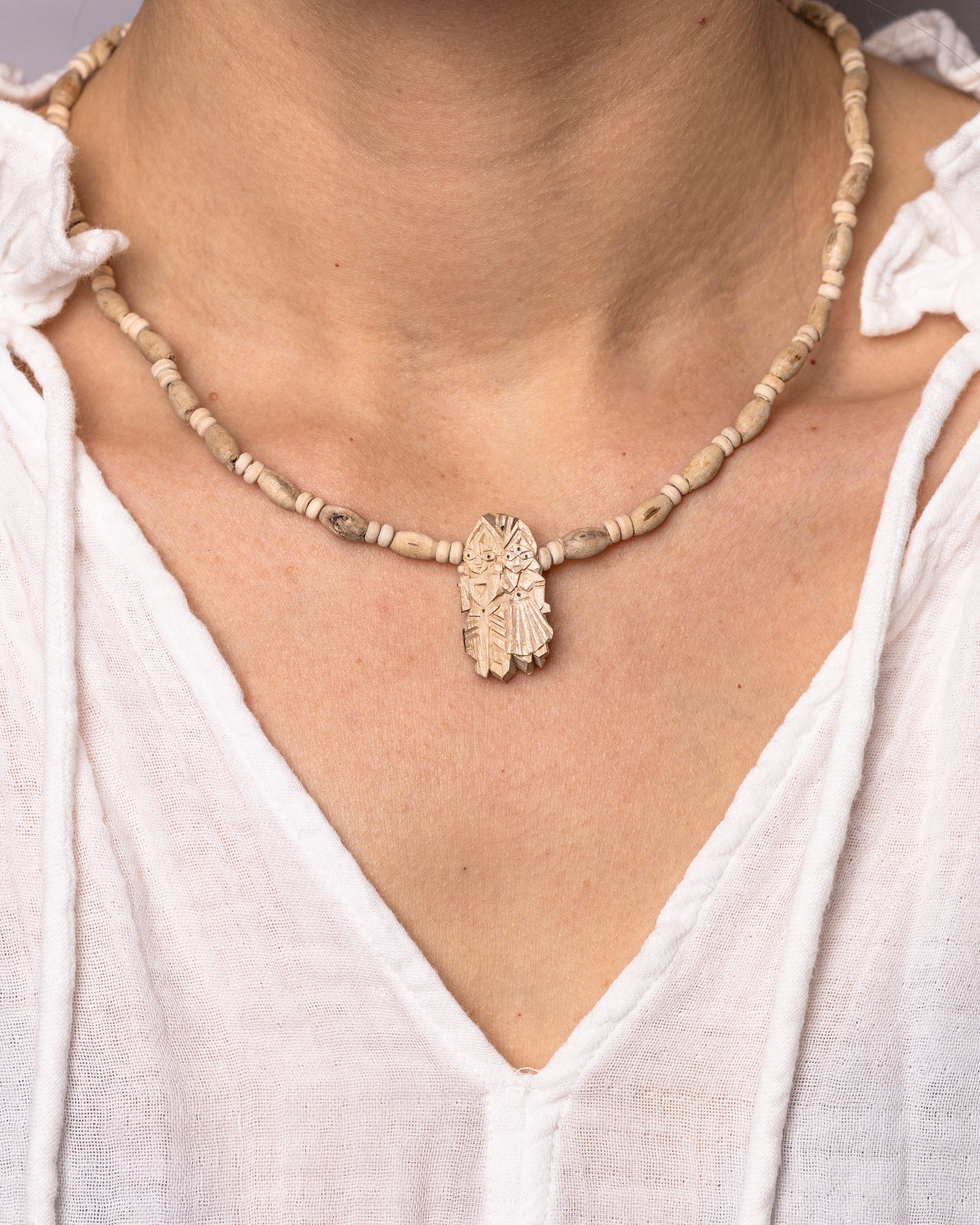 Tulsi Necklace - Radha Krishna Pendant, small