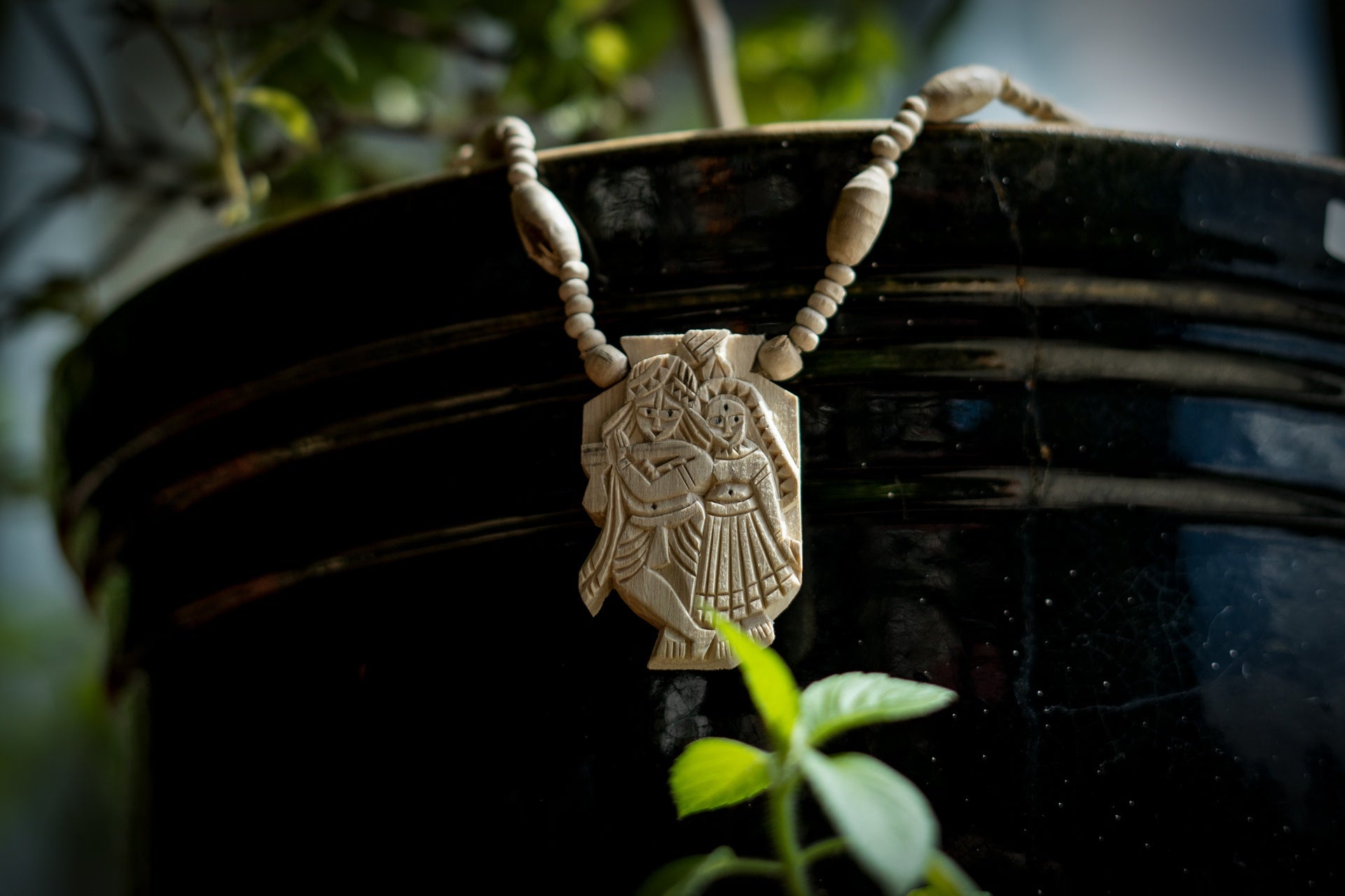 Tulsi Necklace - Radha Krishna Pendant