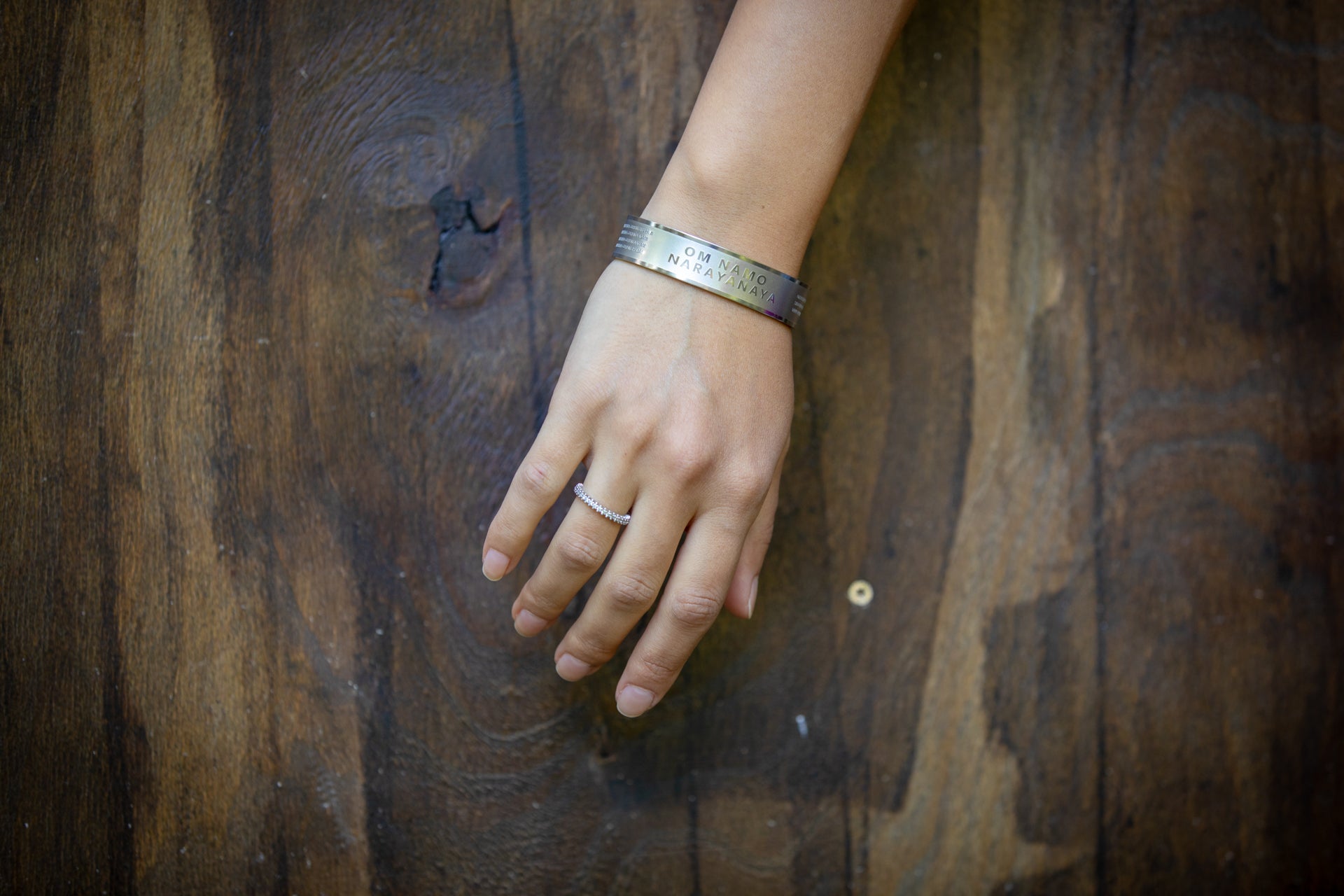 Bracelet: Steel 'Om Namo Narayanaya'