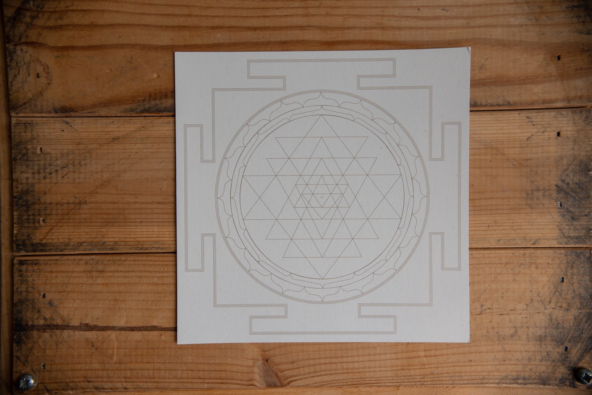 Sri Yantra Colouring Cards