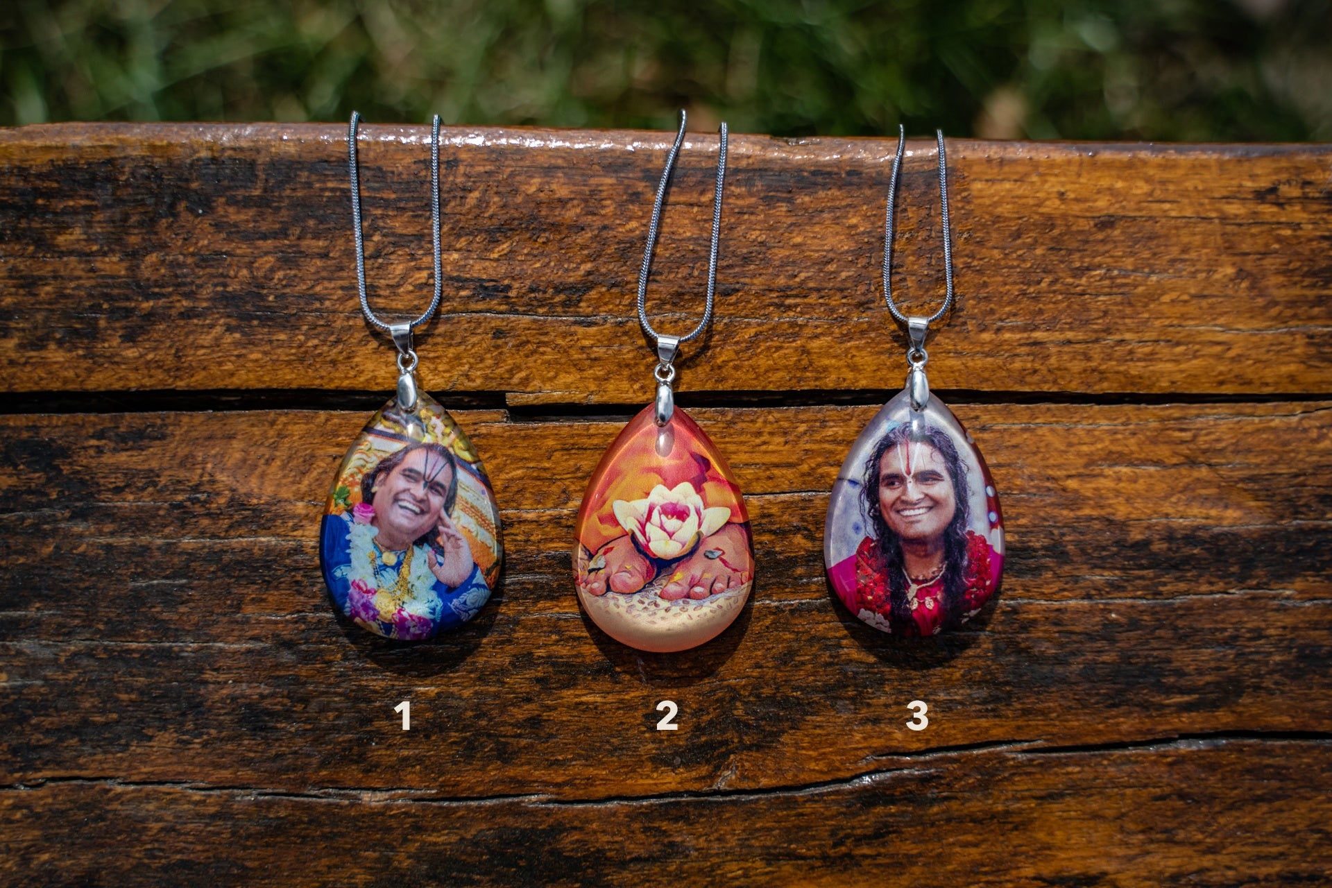 Clear Photo Pendant, 'Paramahamsa Vishwananda', teardrop