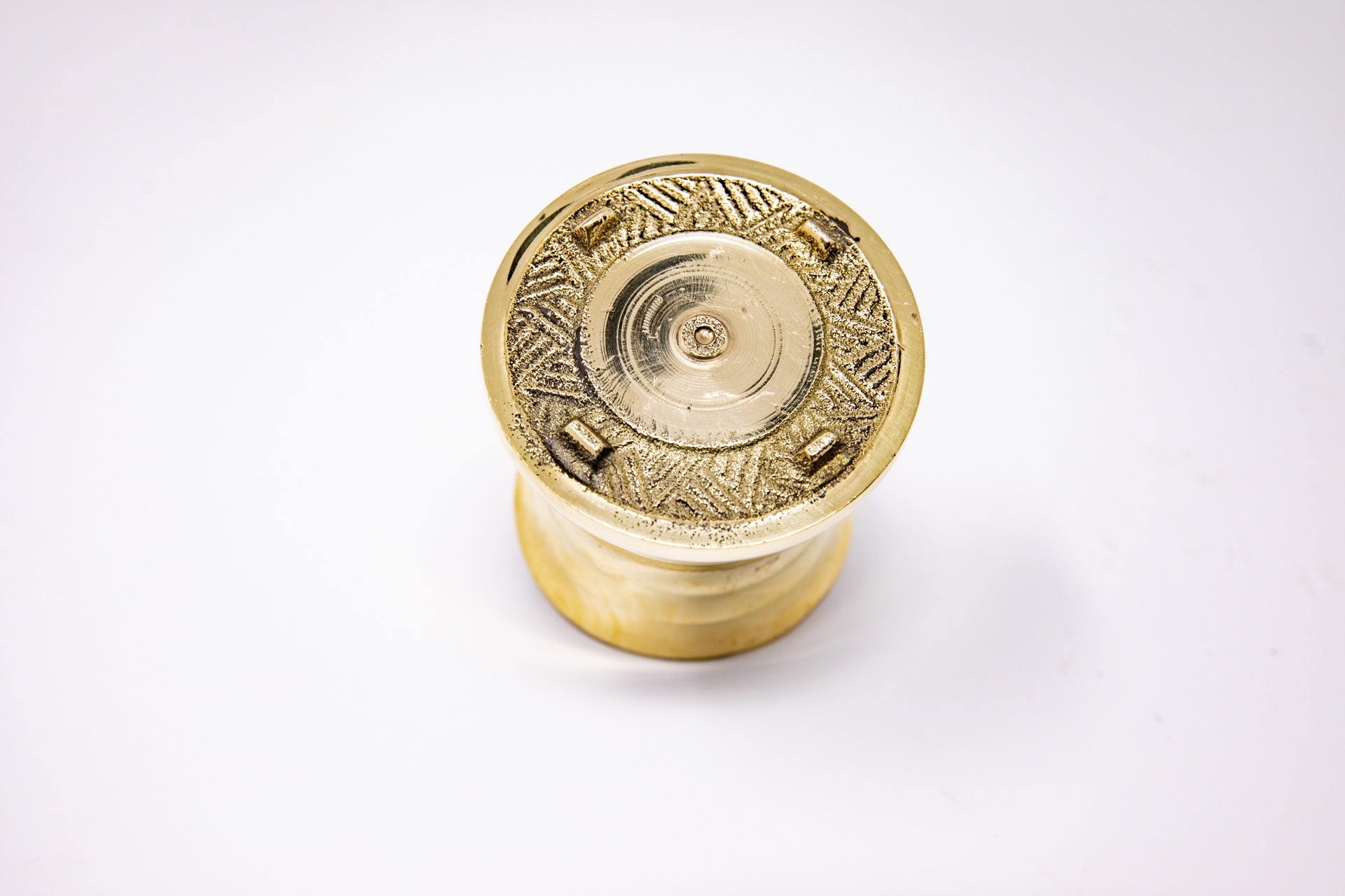 Brass Puja Cup (Pancha Patra), heavy, with feet