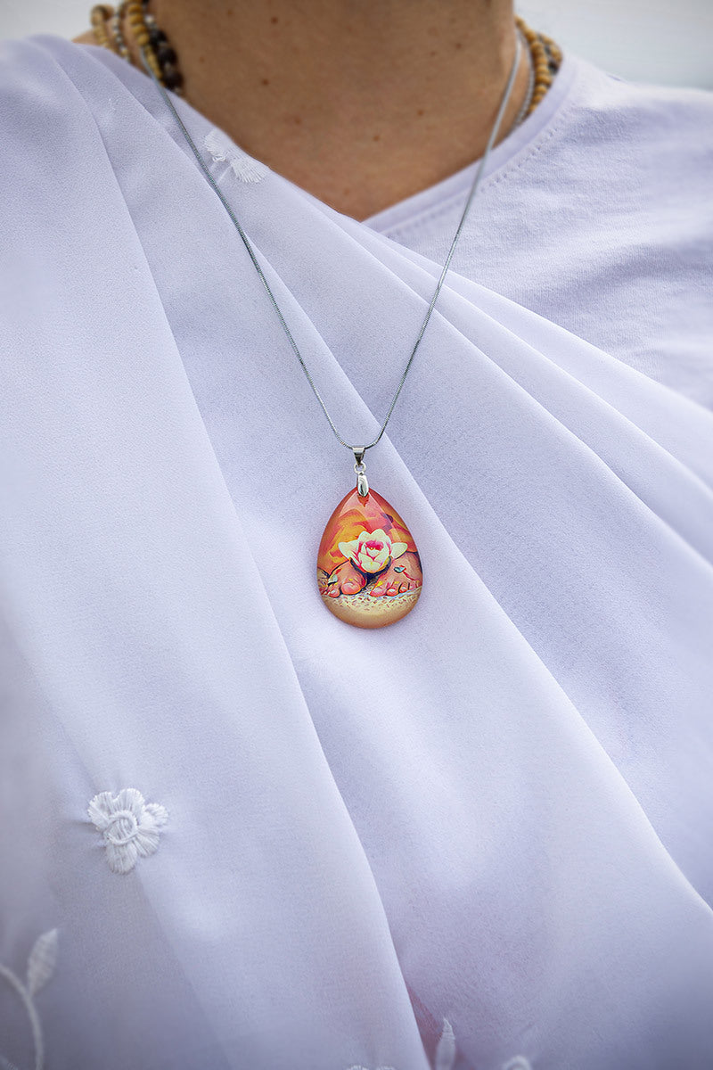 Clear Photo Pendant, 'Paramahamsa Vishwananda', teardrop