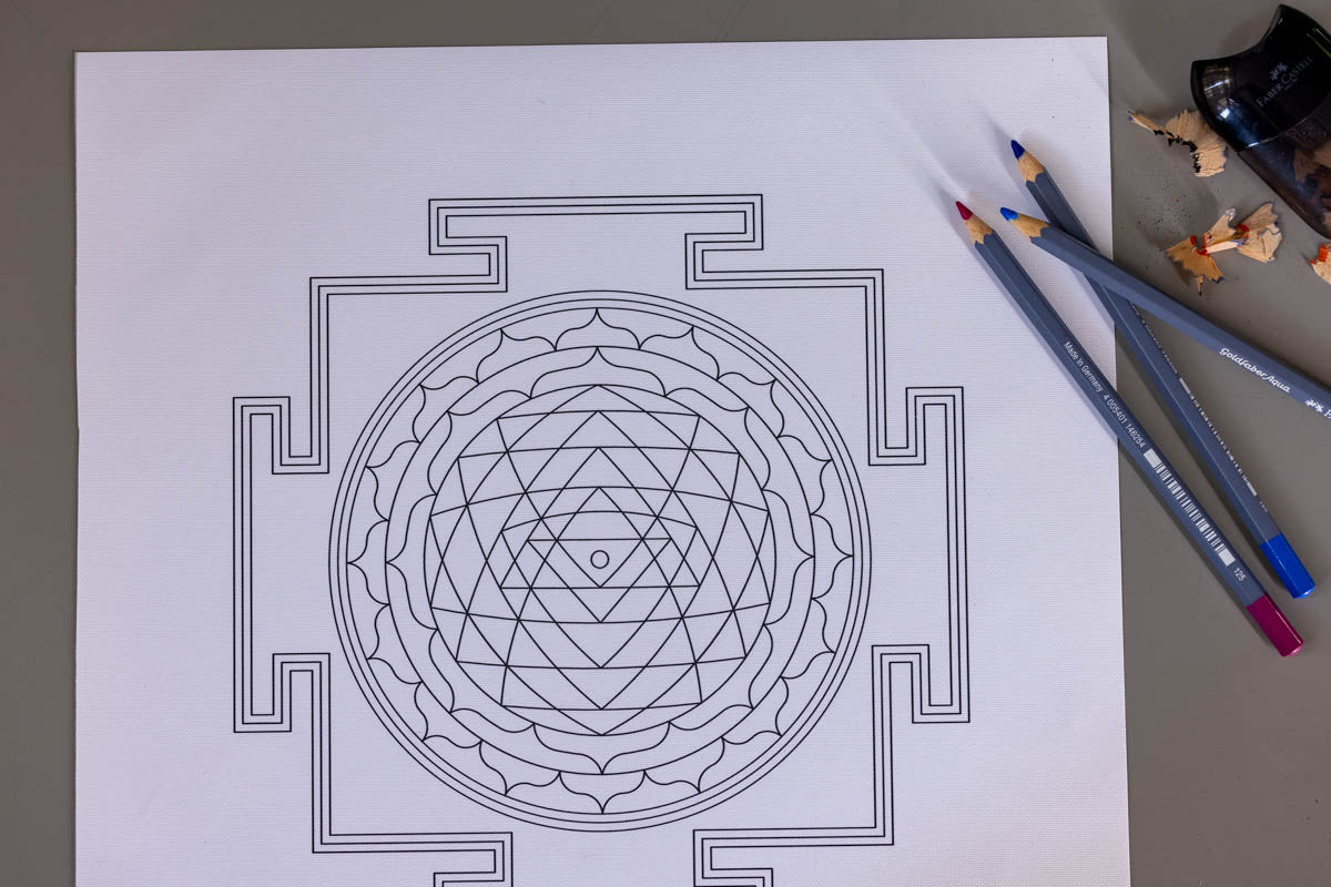 Sri Yantra su tela