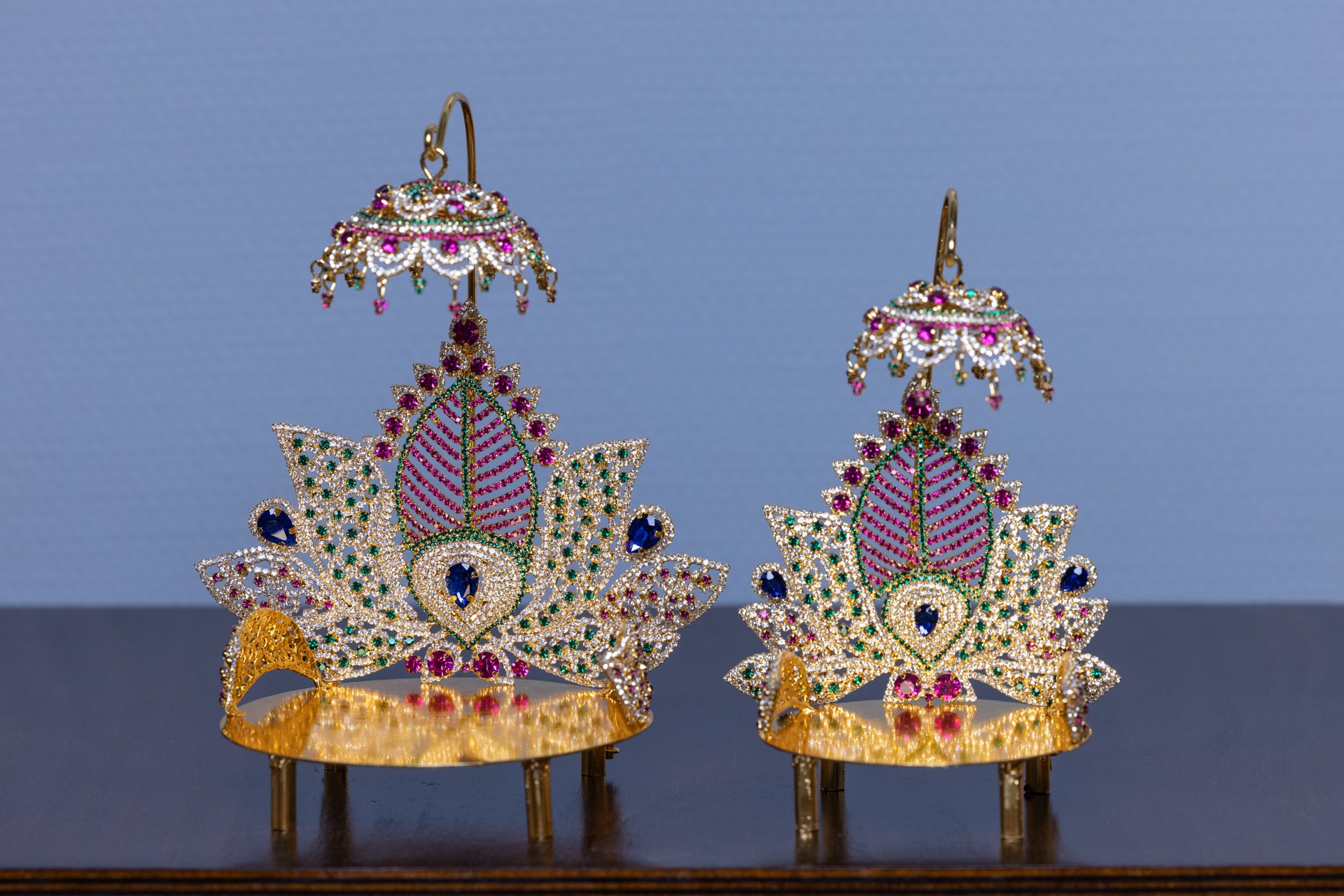 Deity Lotus Singhasan with Chatar