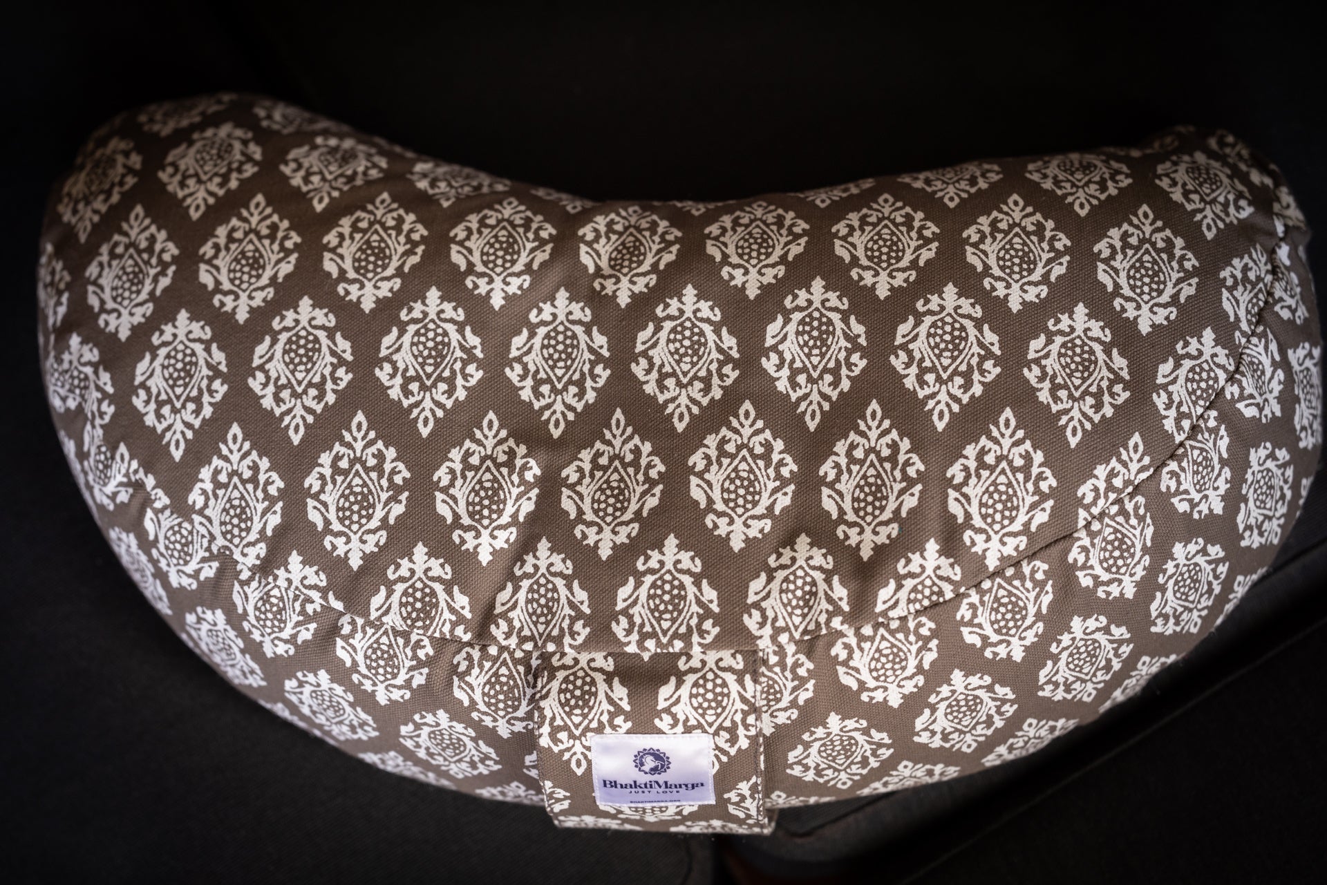 Meditation Cushion, Half-moon, Grey Motif