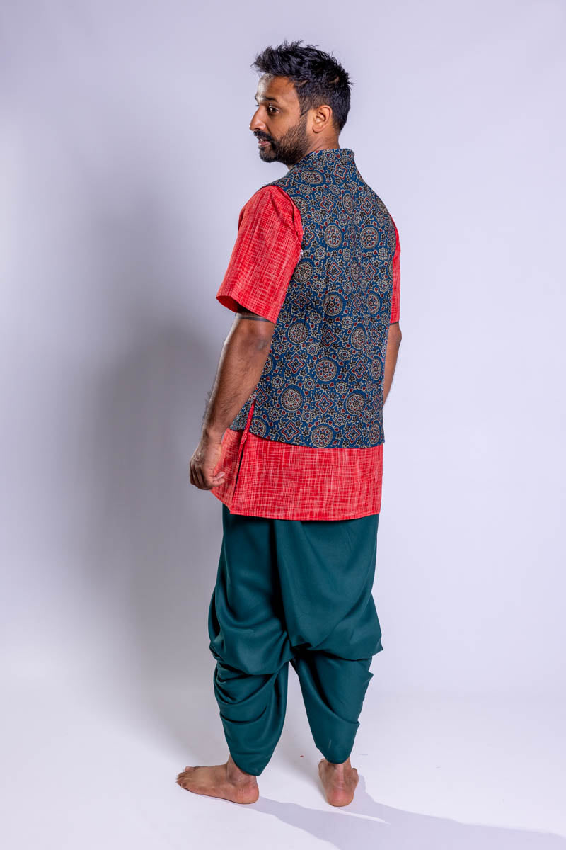Gilet trapuntato in cotone double face