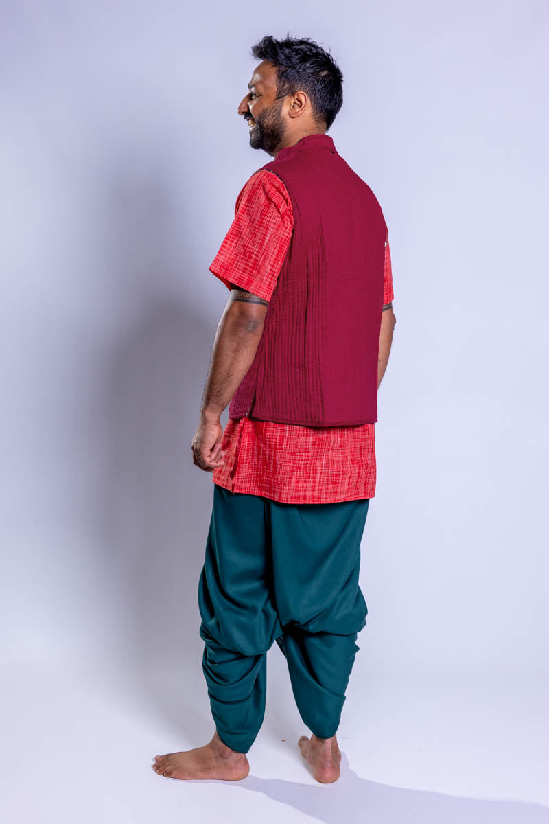 Gilet trapuntato in cotone double face