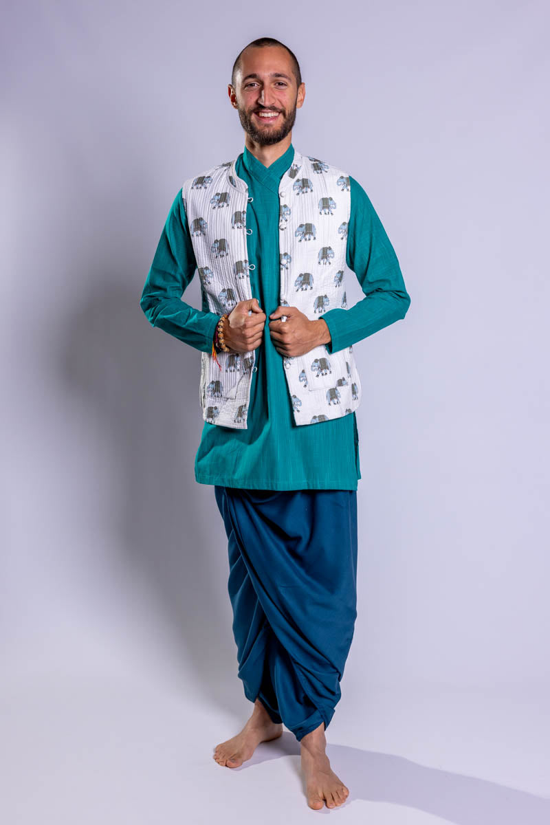 Gilet trapuntato in cotone double face