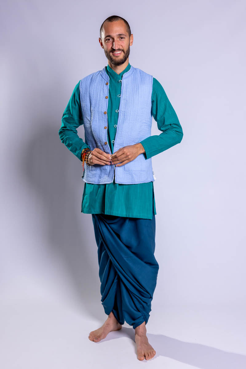 Gilet trapuntato in cotone double face