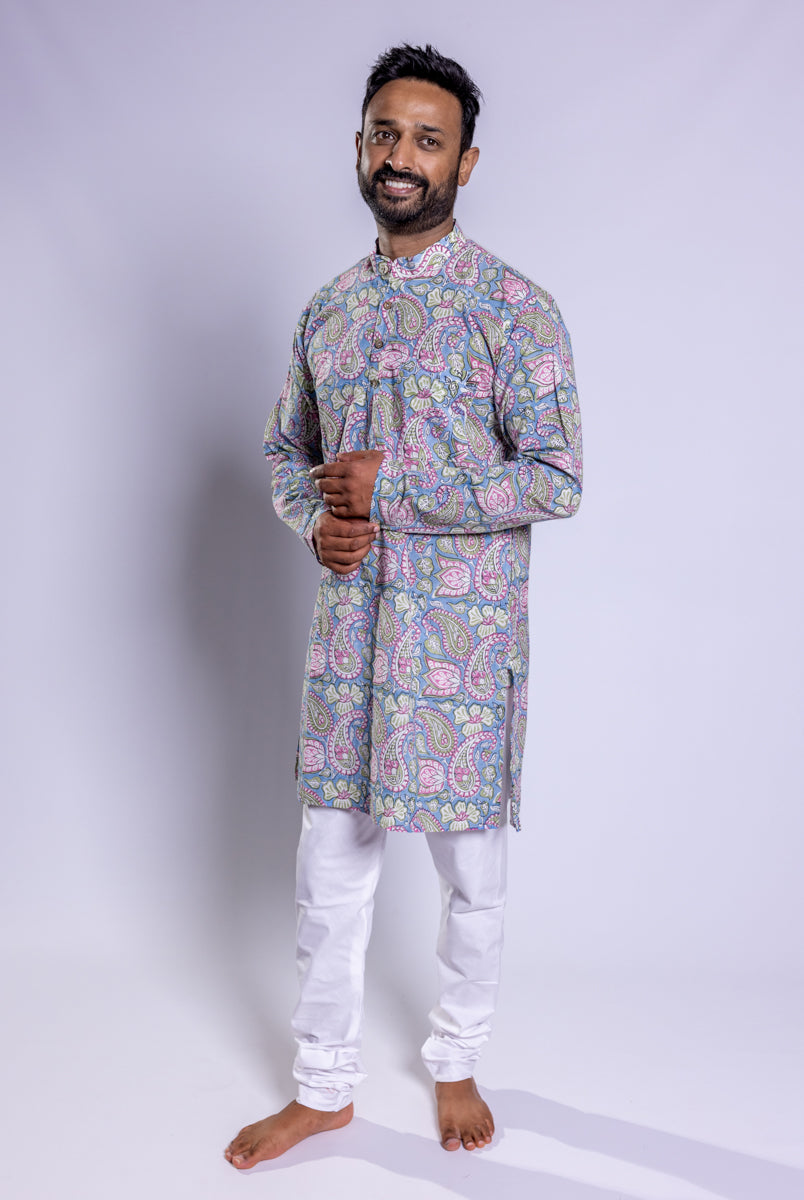 Printed Cotton Kurta with Pants