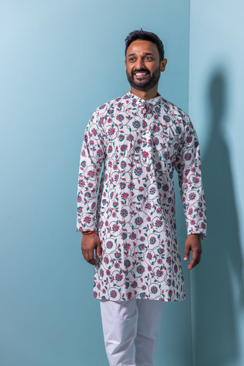 Printed Cotton Kurta with Pants