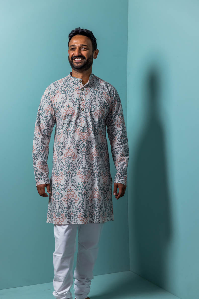 Printed Cotton Kurta with Pants