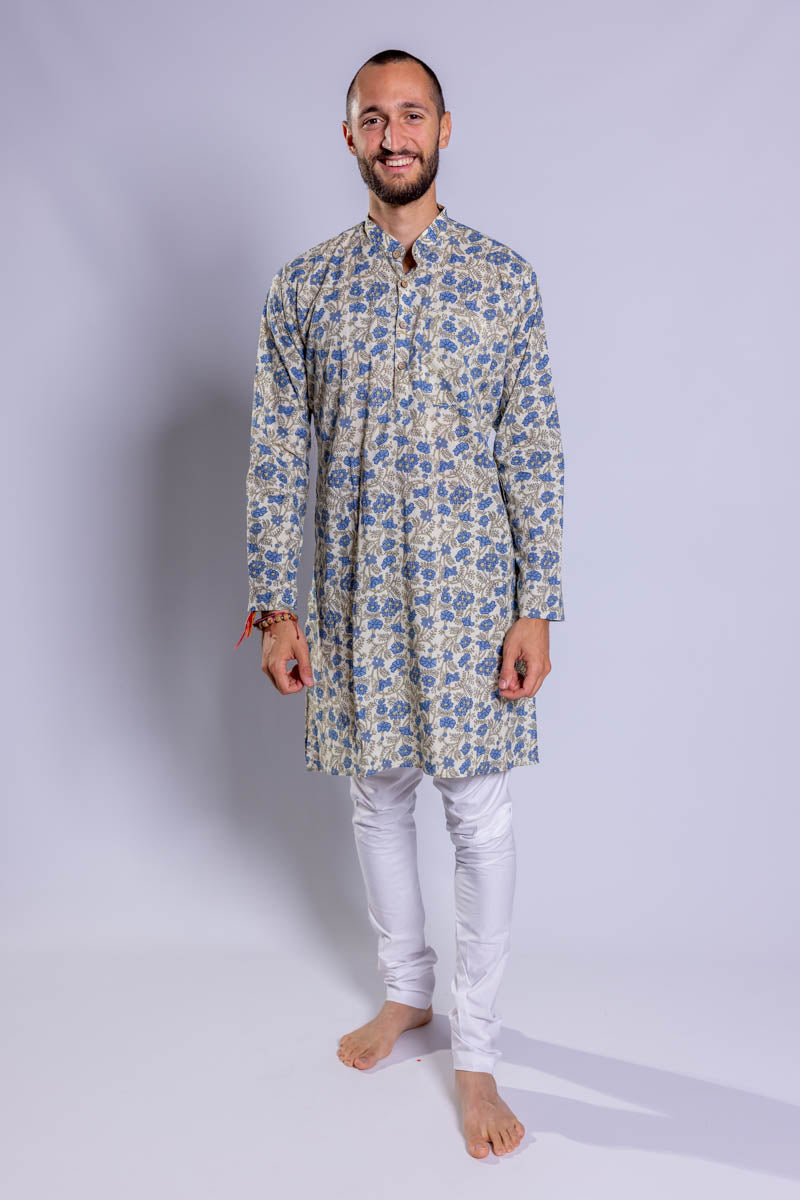 Kurta in cotone stampato con pantaloni