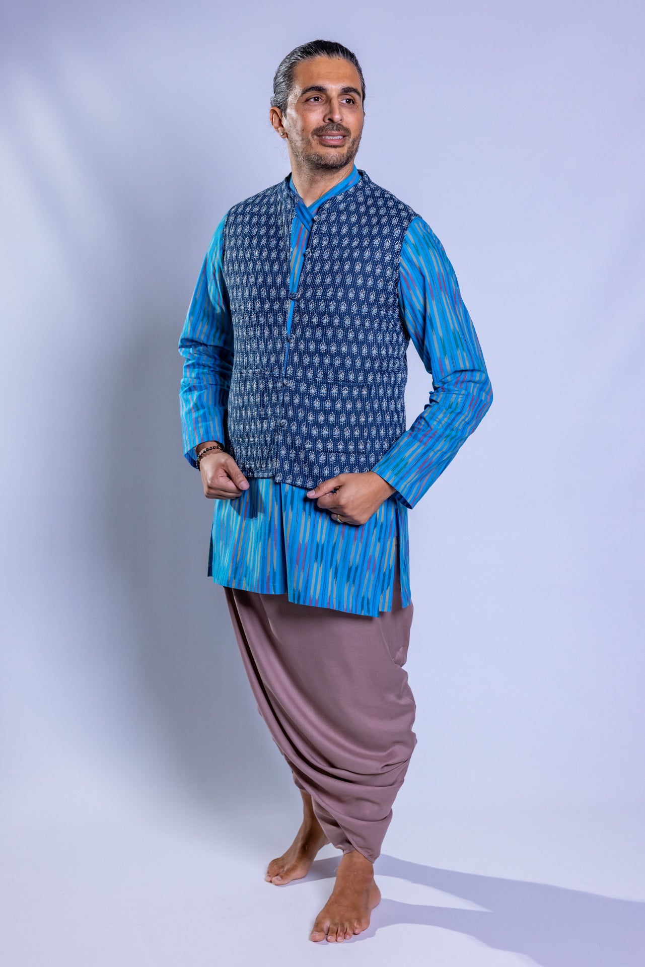 Gilet trapuntato in cotone double face