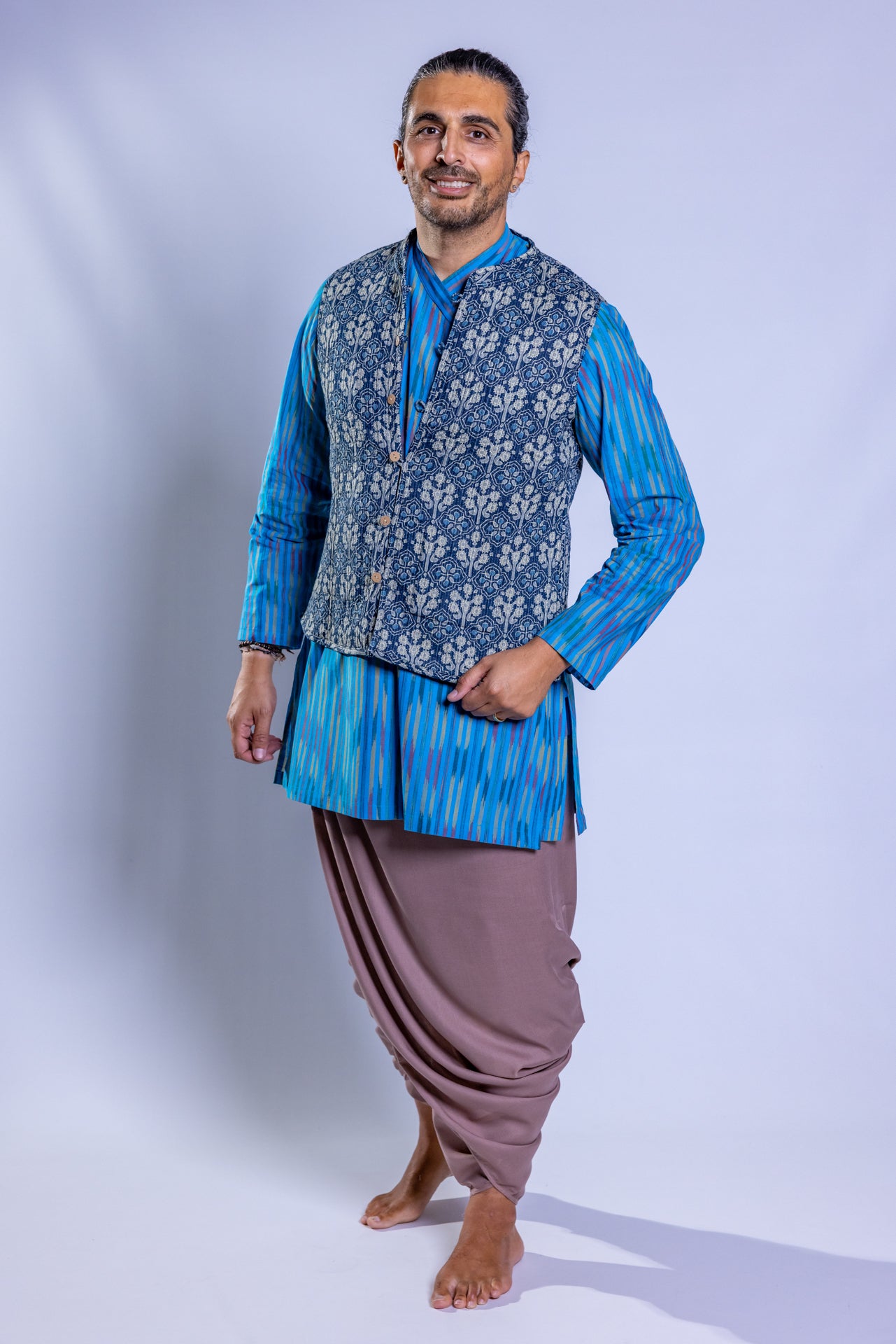 Gilet trapuntato in cotone double face