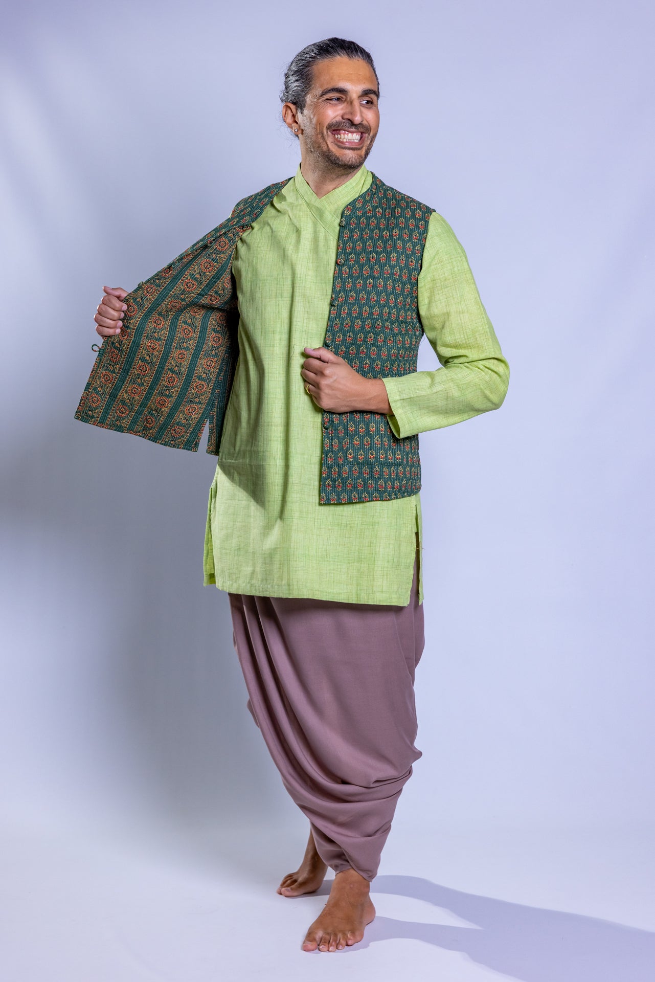 Gilet trapuntato in cotone double face