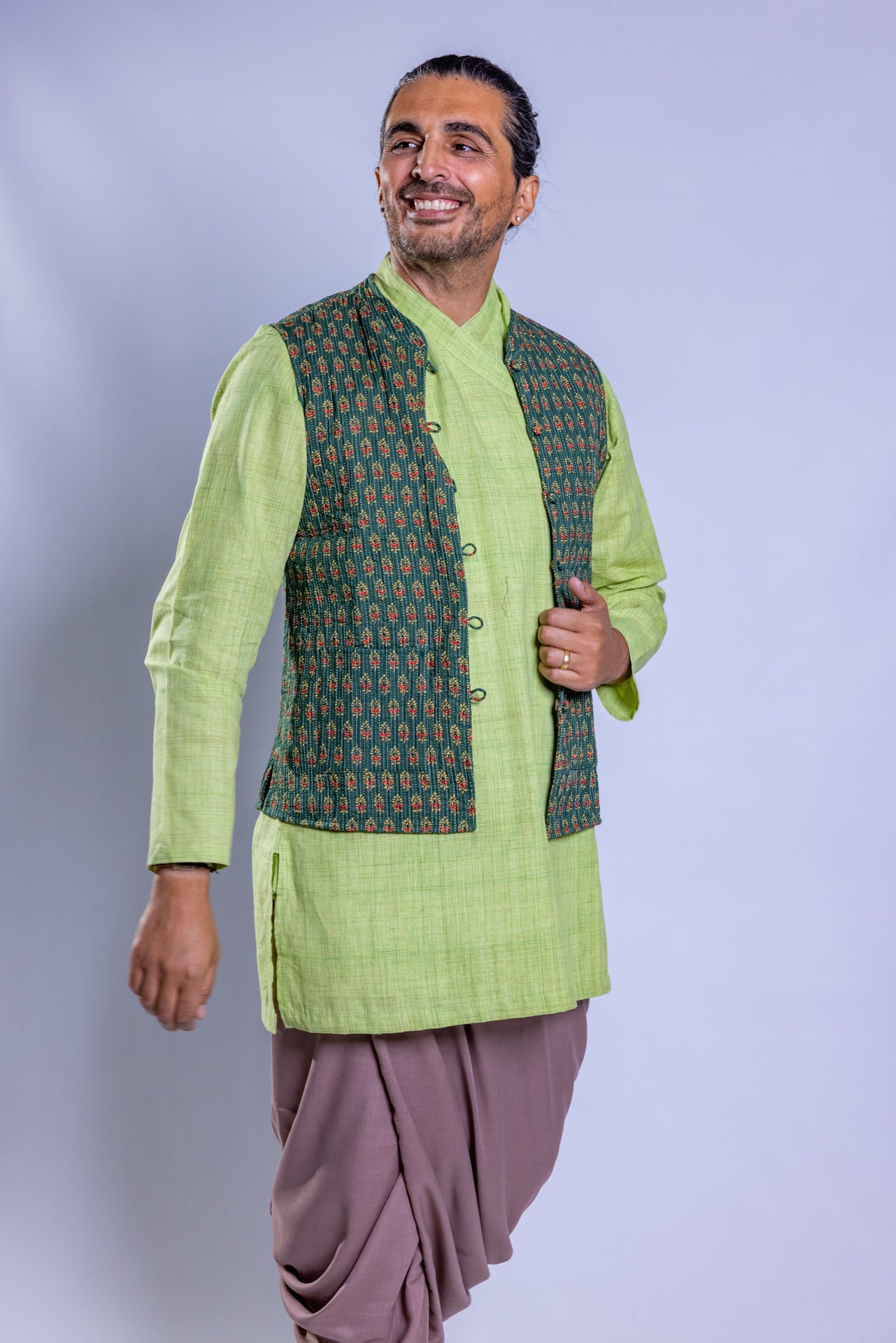 Gilet trapuntato in cotone double face