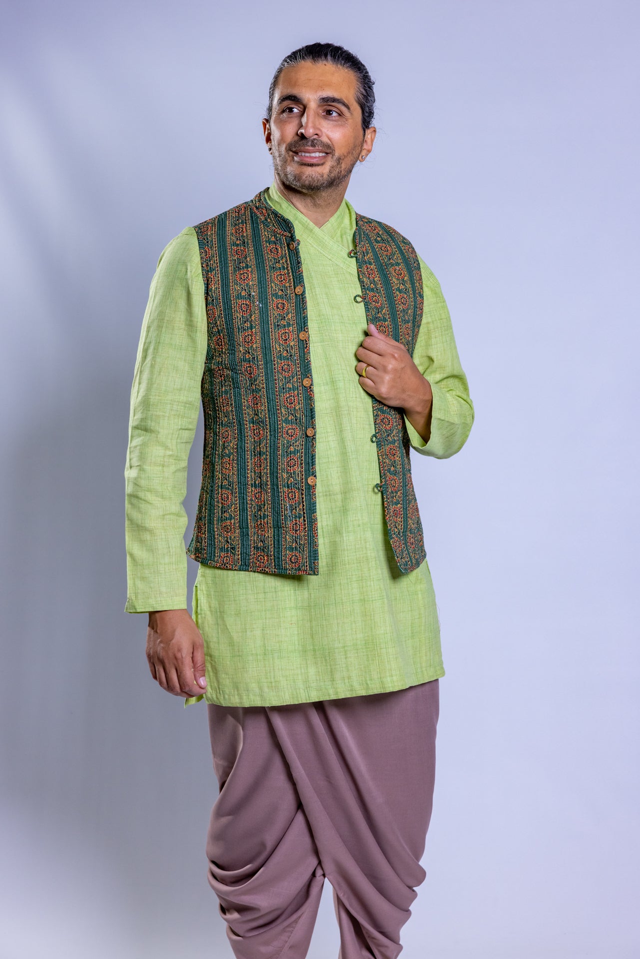 Gilet trapuntato in cotone double face