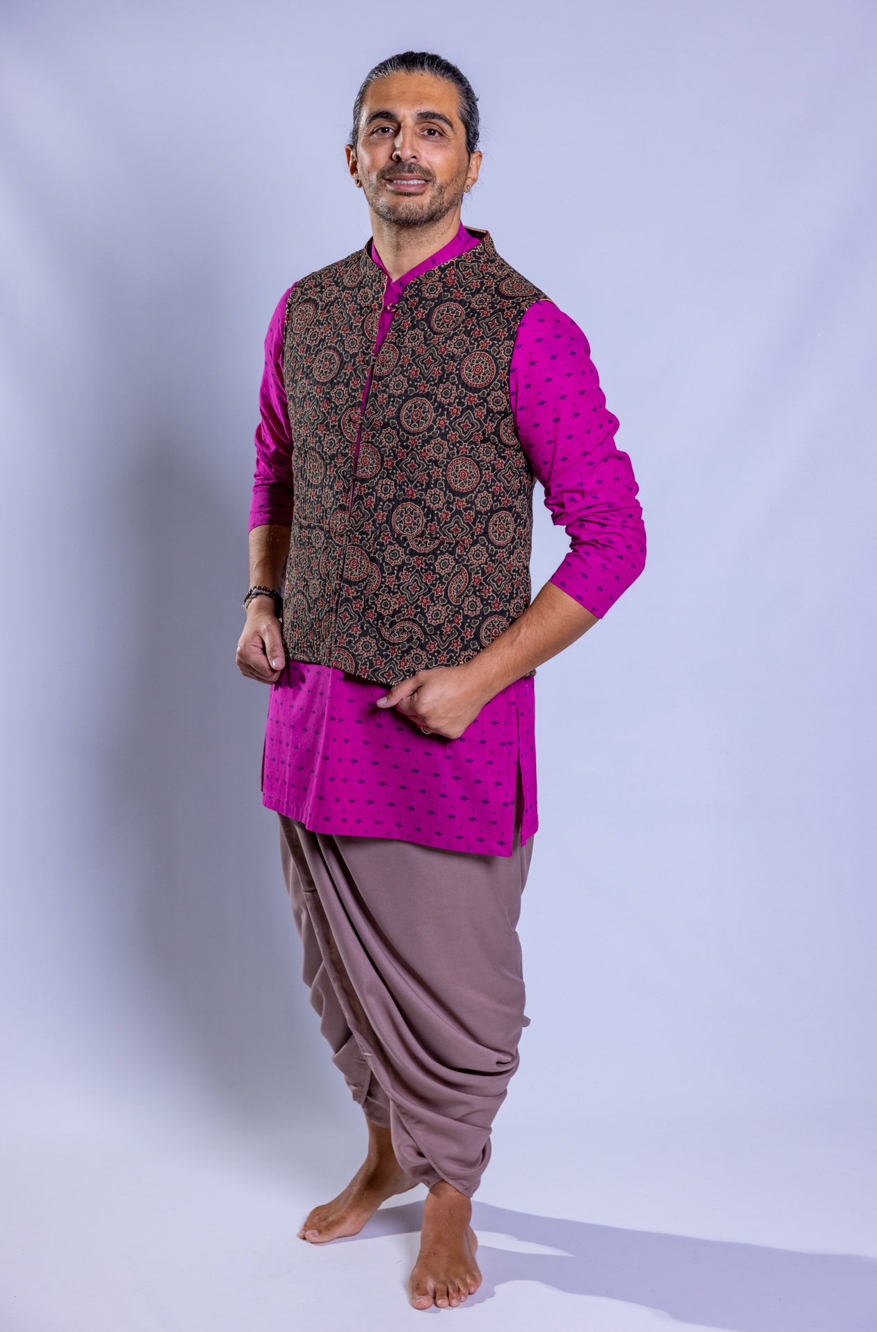 Gilet trapuntato in cotone double face