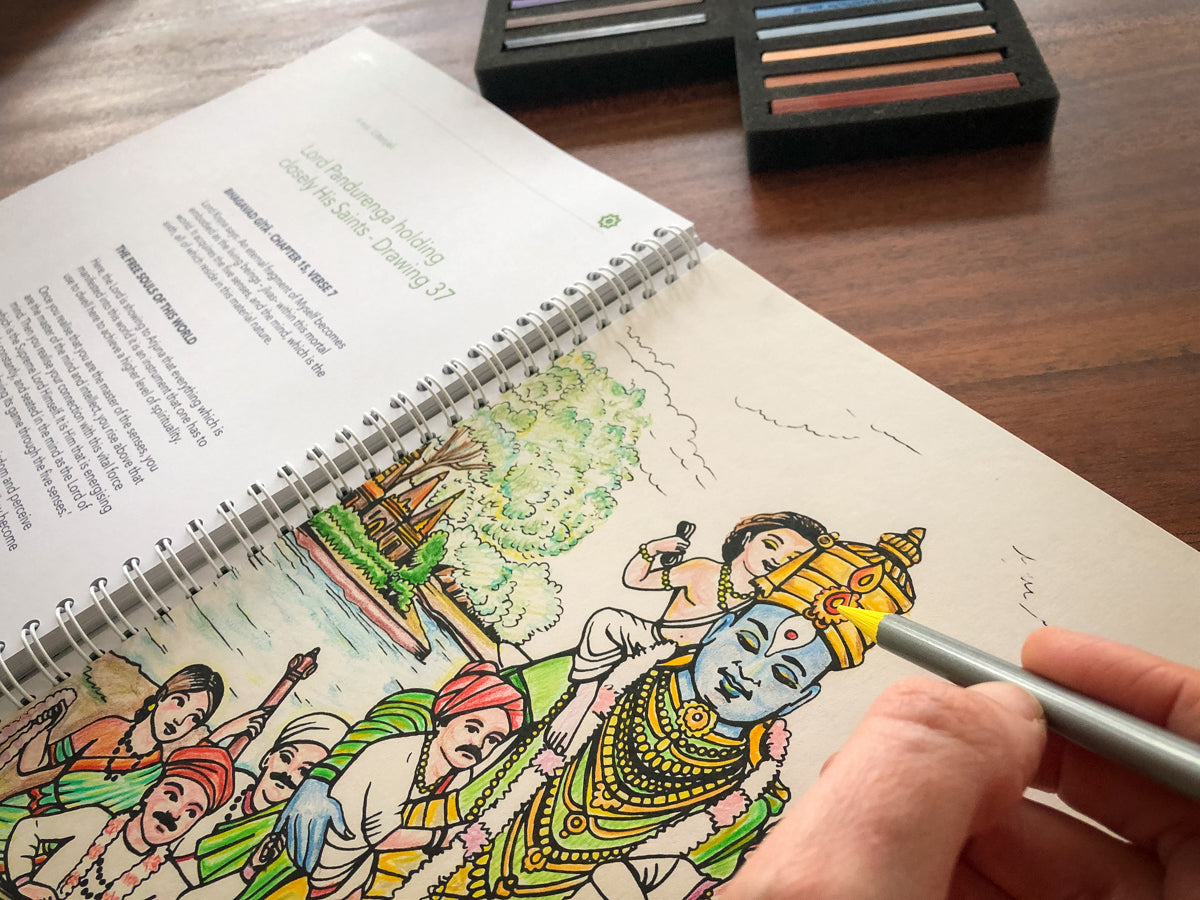 Libro da colorare: Viaggio attraverso la Bhagavad Gita