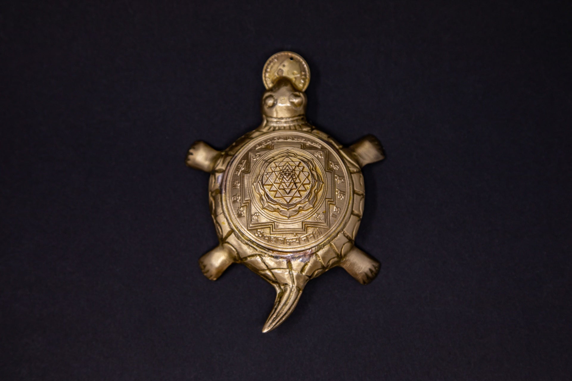 MahaMeru Sri Yantra su Kurma, con moneta