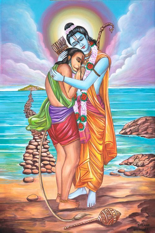 RAMA EMBRACING HANUMAN