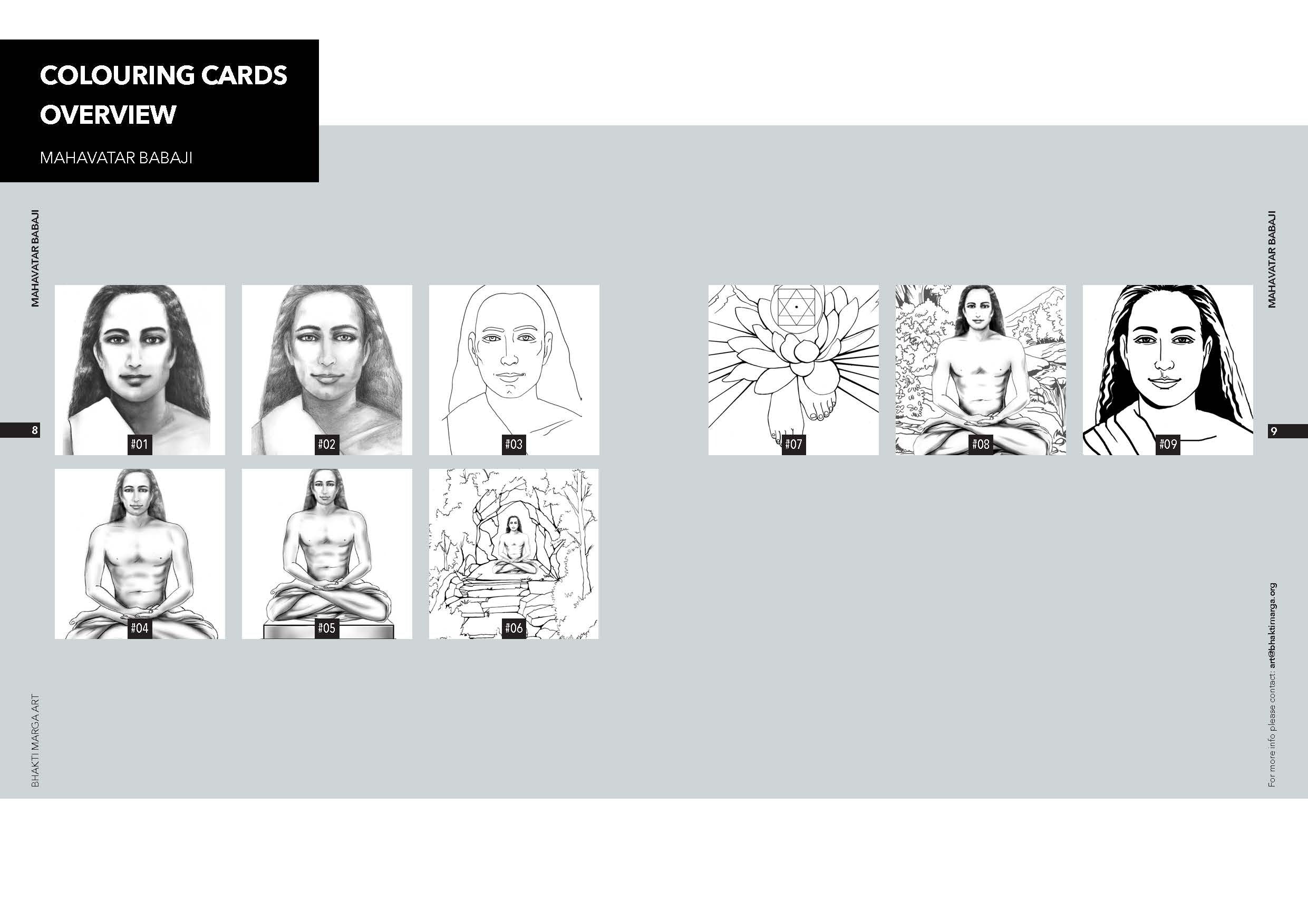Cartoline da colorare 'MAHAVATAR BABAJI'