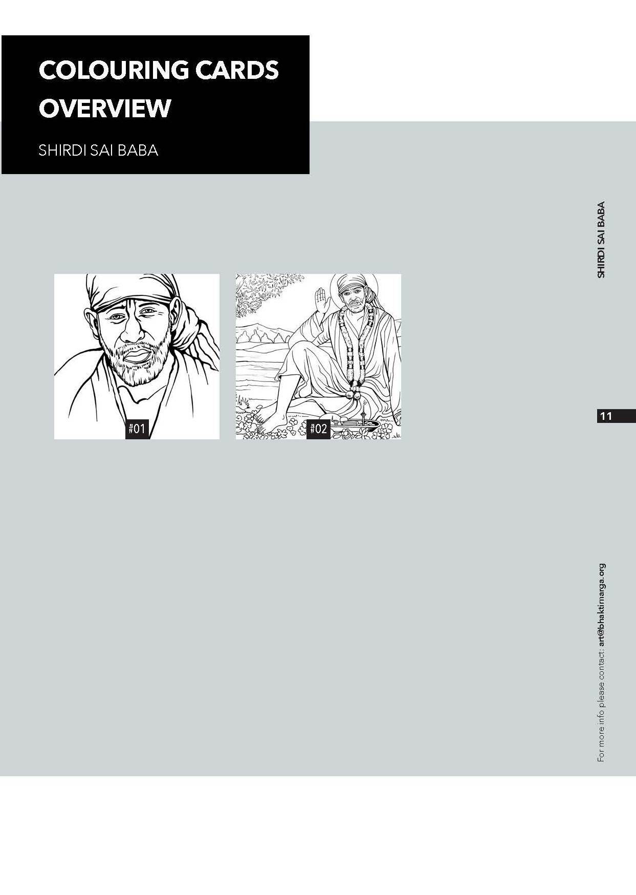 Colouring Cards 'SHIRDI SAI BABA'