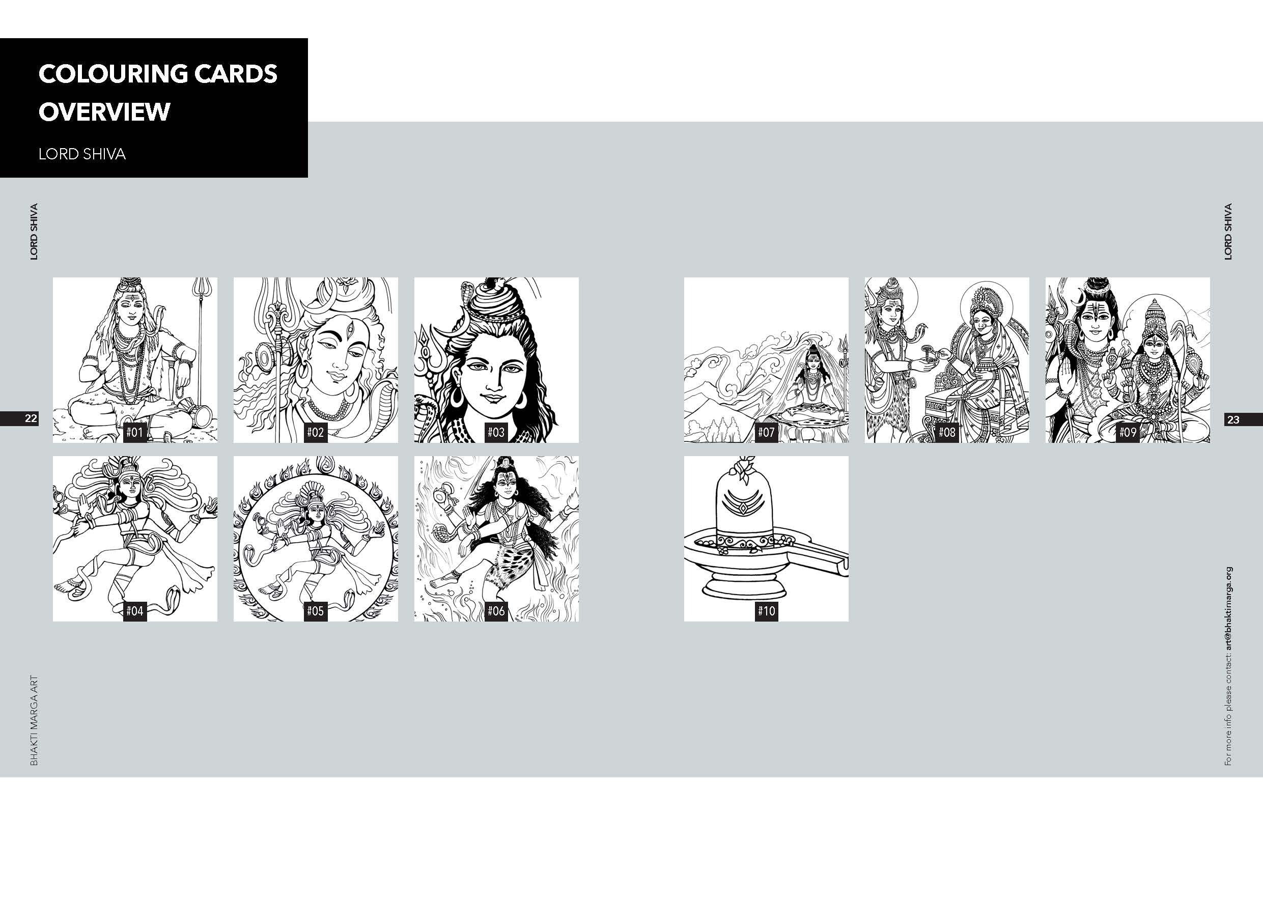 Colouring Cards 'LORD SHIVA'