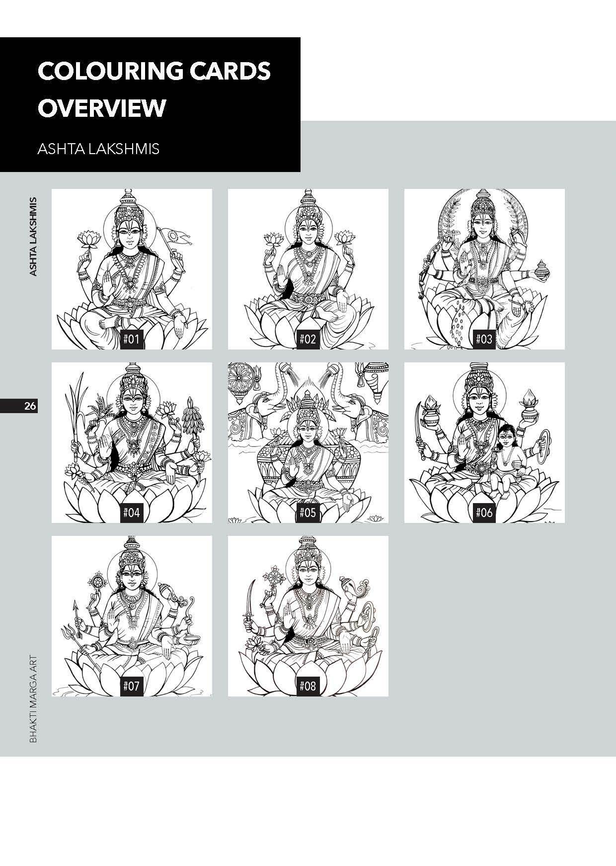 Colouring Cards 'ASHTA LAKSHMIS'