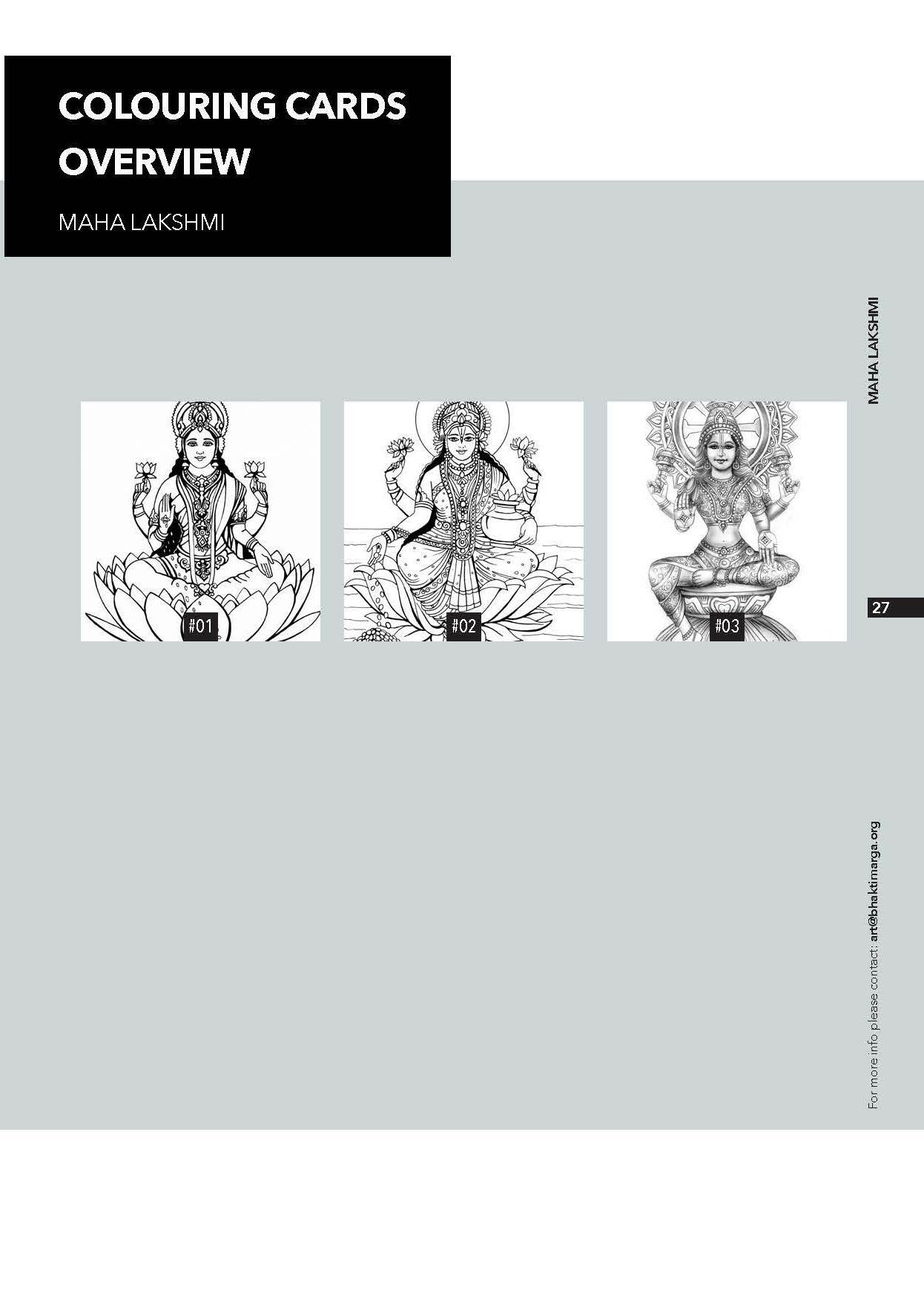 Colouring Cards 'MAHA LAKSHMI'