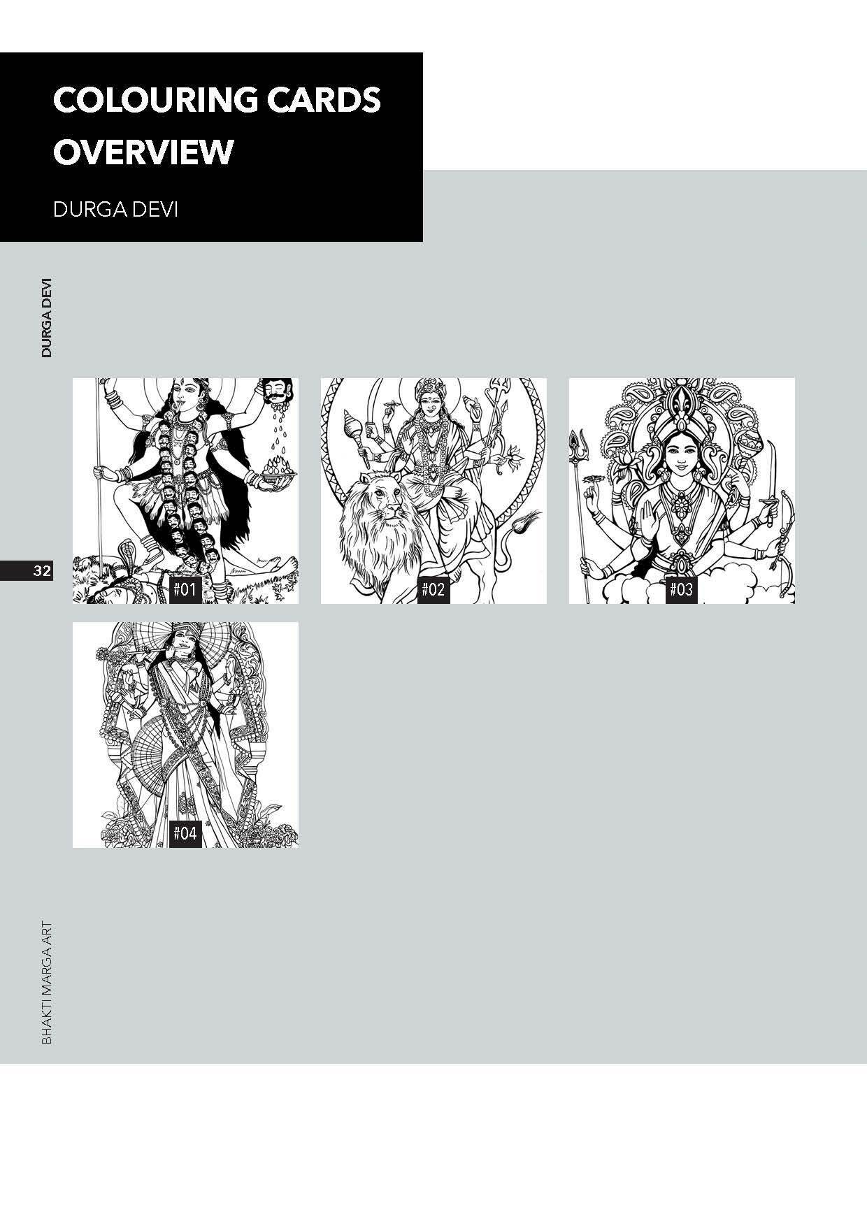 Colouring Cards 'DURGA DEVI'