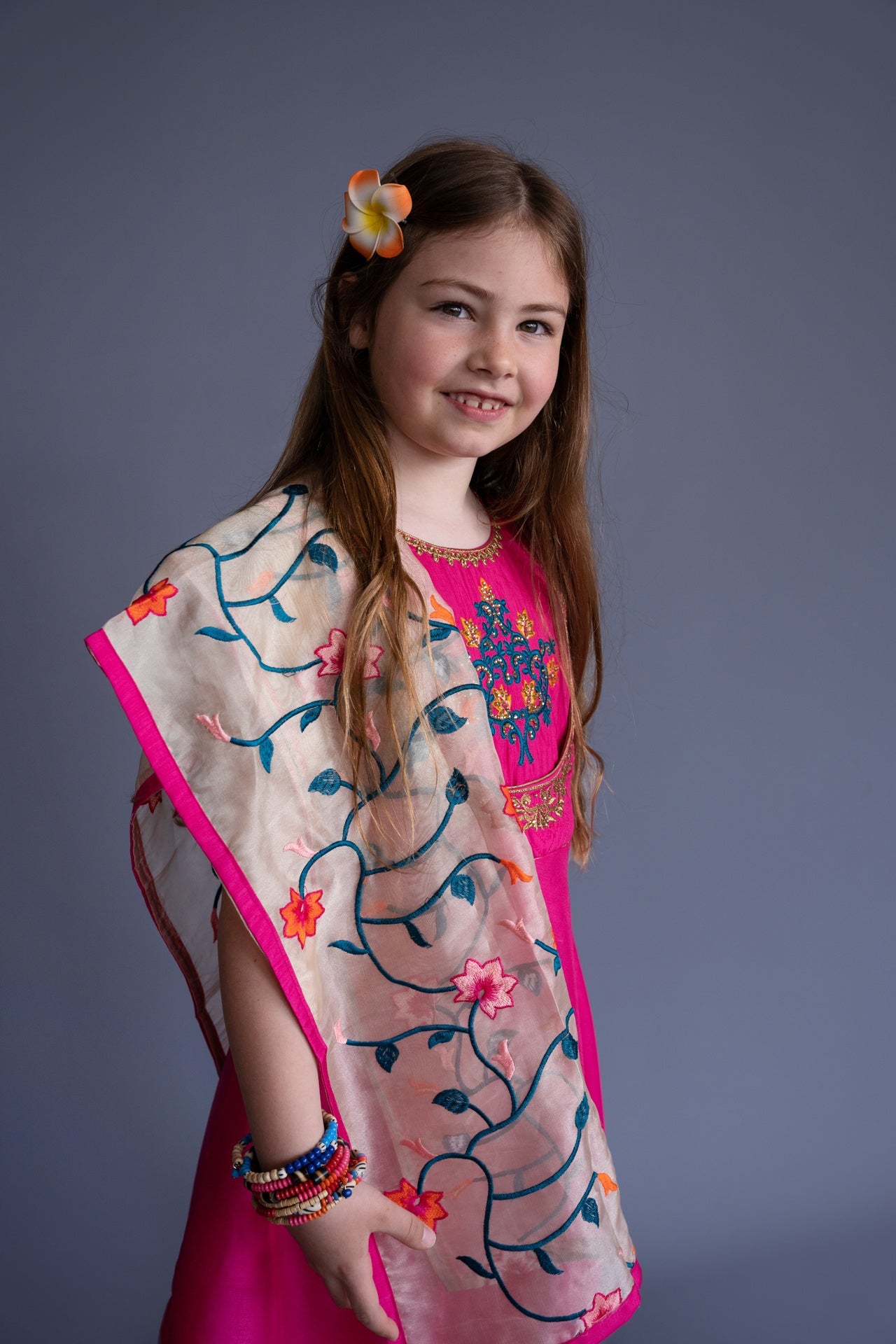 Set Churidar rosa fucsia