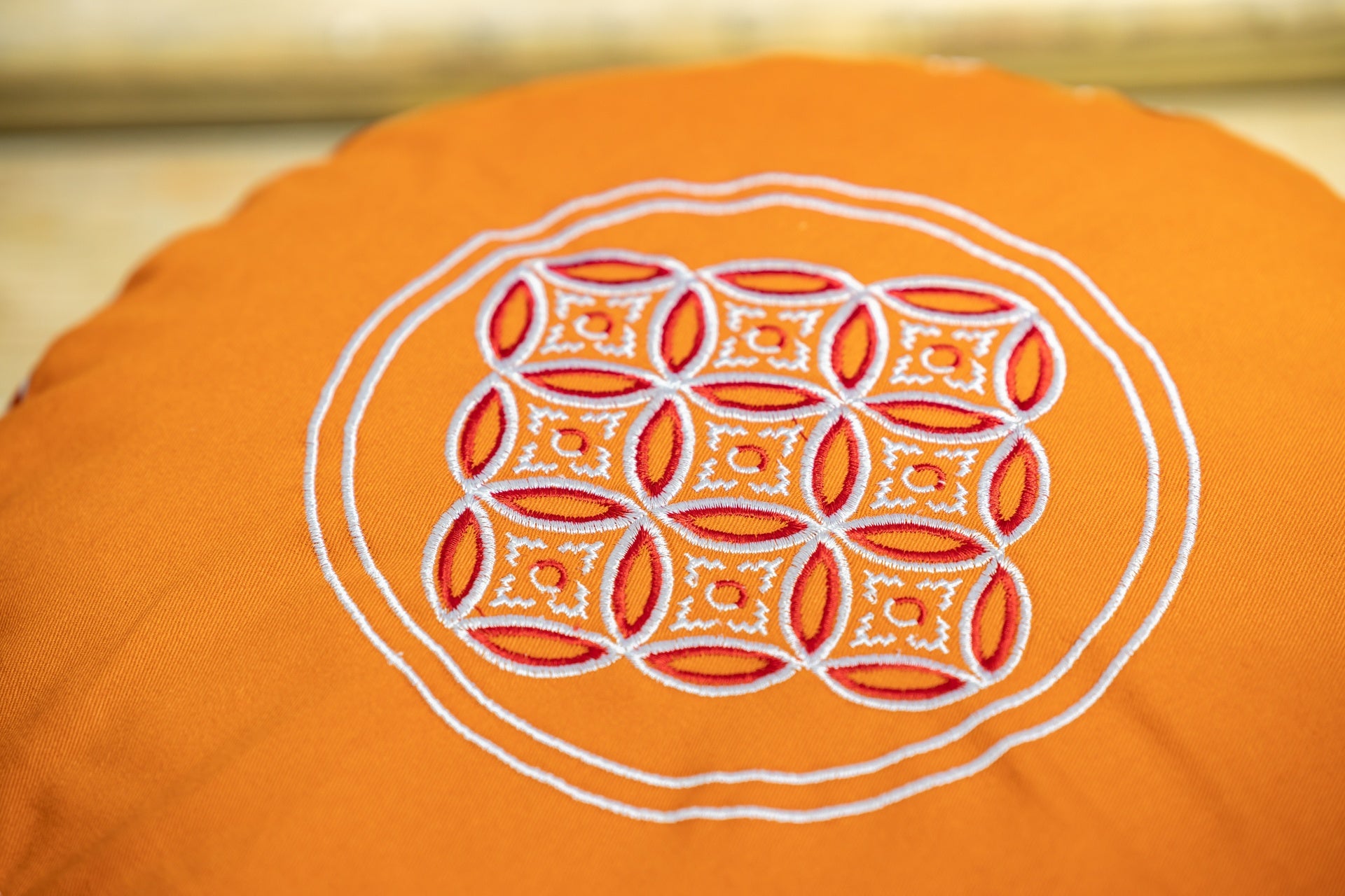 Cuscino da meditazione, rotondo, nido d'ape arancione
