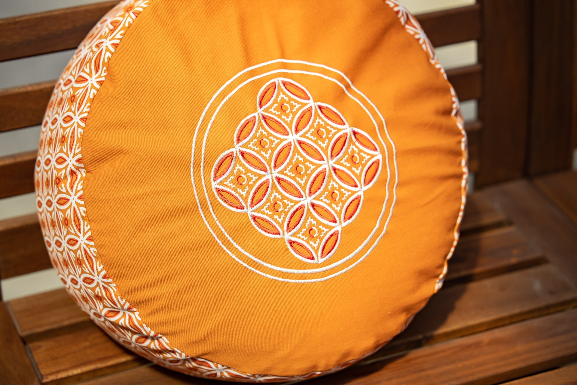 Cuscino da meditazione, rotondo, nido d'ape arancione