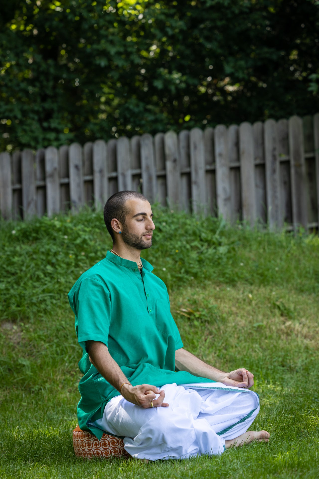 Cuscino da meditazione, rotondo, nido d'ape arancione