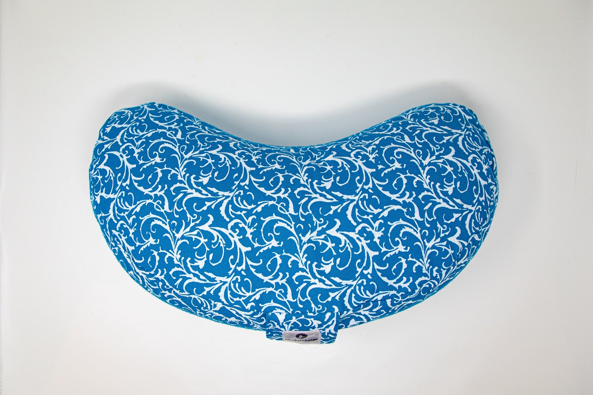 Meditation Cushion, Half-moon, Azure Vines