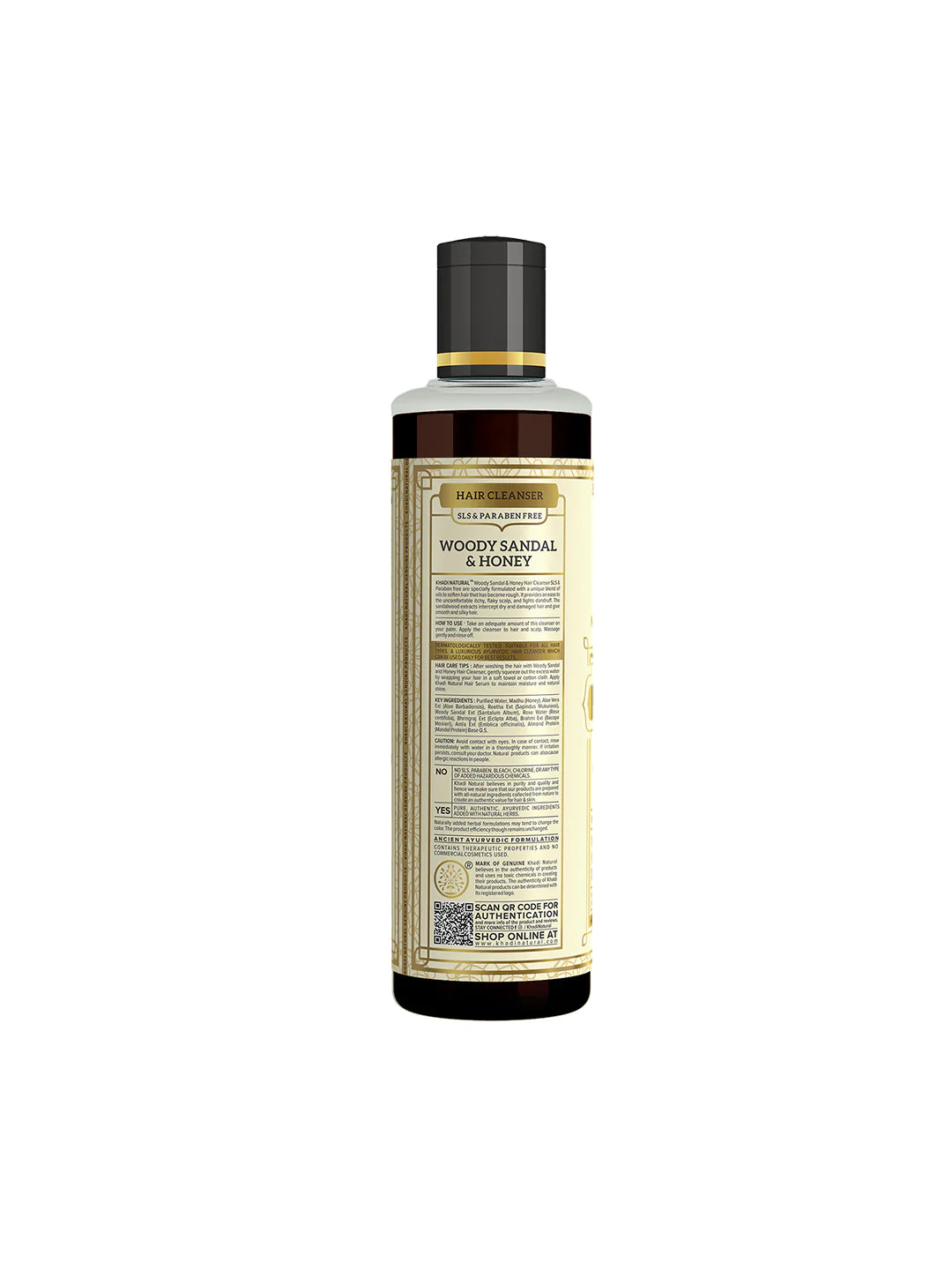 Shampoo per capelli alle erbe Khadi LEGNOSO SANDALO E MIELE