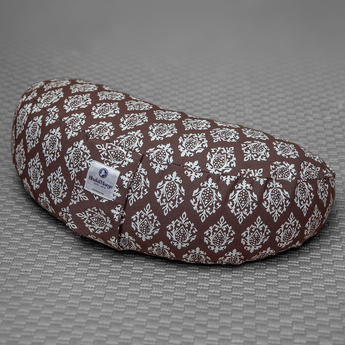 Meditation Cushion, Half-moon, Grey Motif