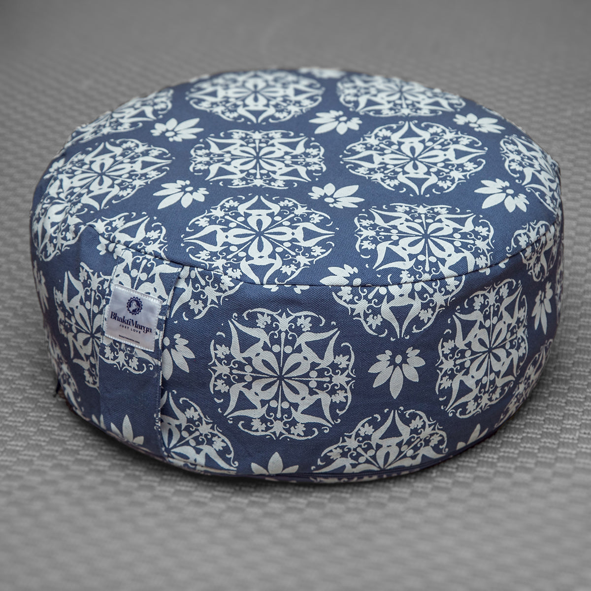 Meditation Cushion, Full-round, Blue Garden