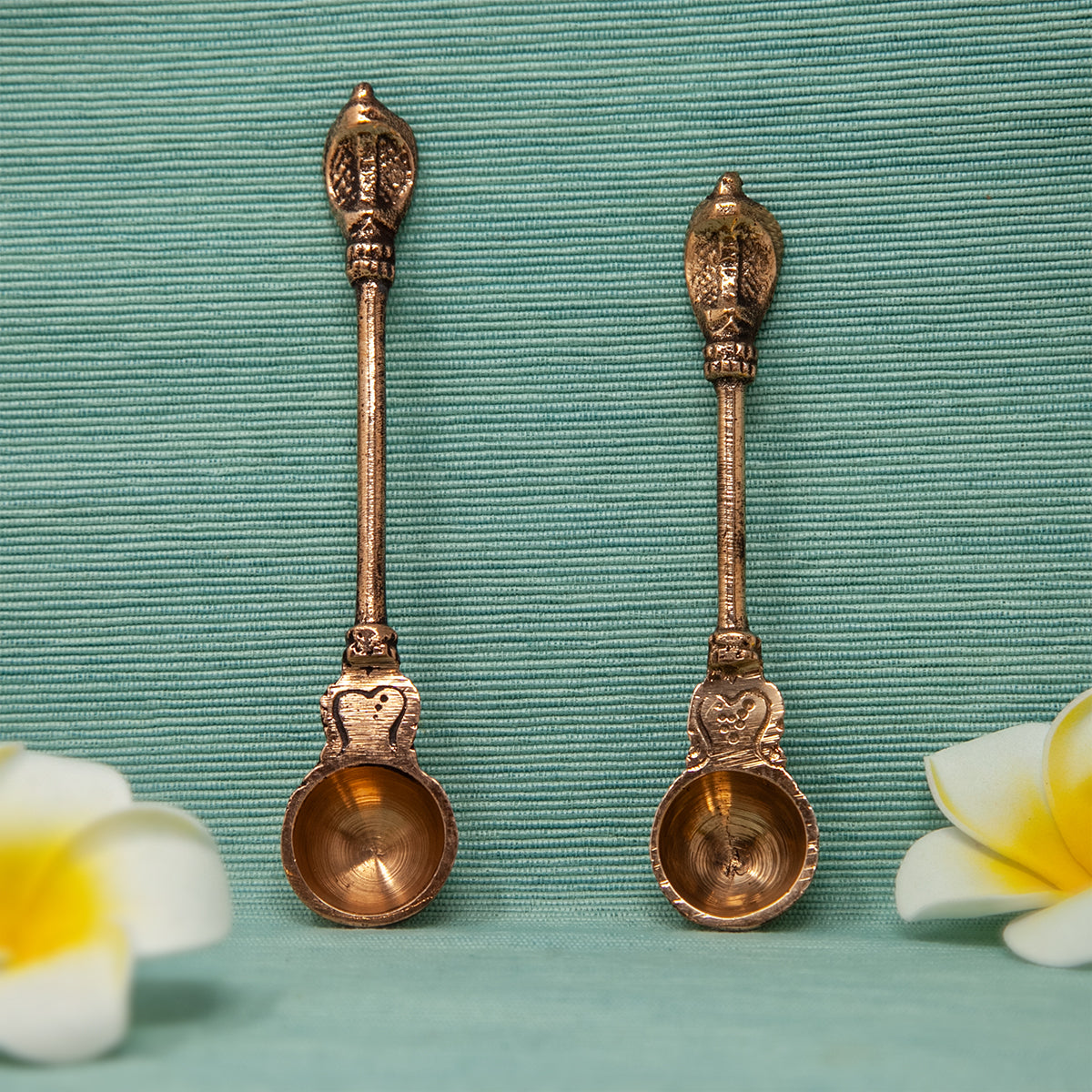 Copper Puja Spoon / Achmani Udharani with Nagam Handle