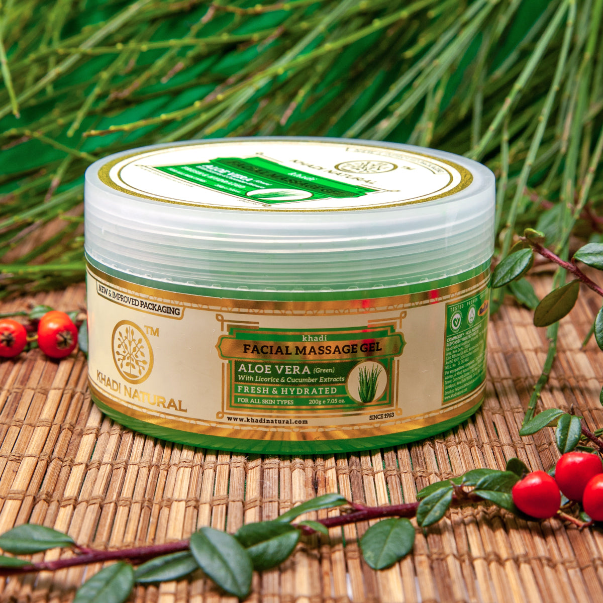Khadi Face Massage Gel: Aloe Vera w/Licorice & Cucumber Extracts