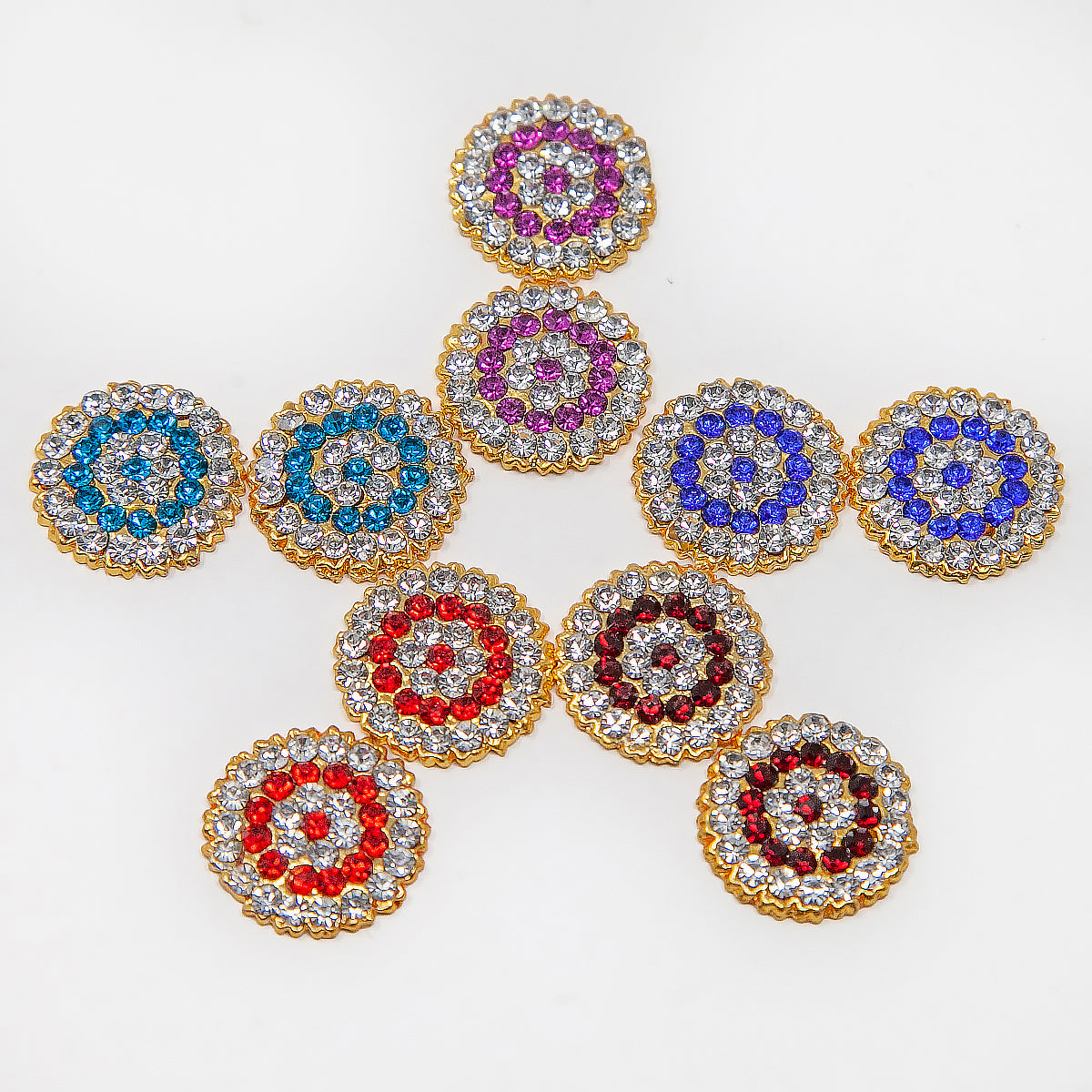 Stone Pottu - Disco Luna / 17 mm / Gioielli in pietra per decorazioni di divinità