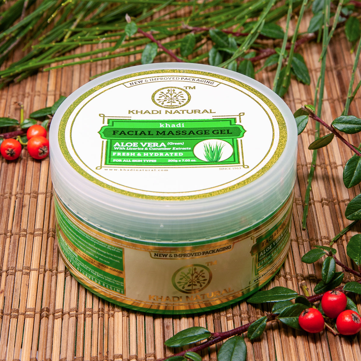 Khadi Face Massage Gel: Aloe Vera w/Licorice & Cucumber Extracts