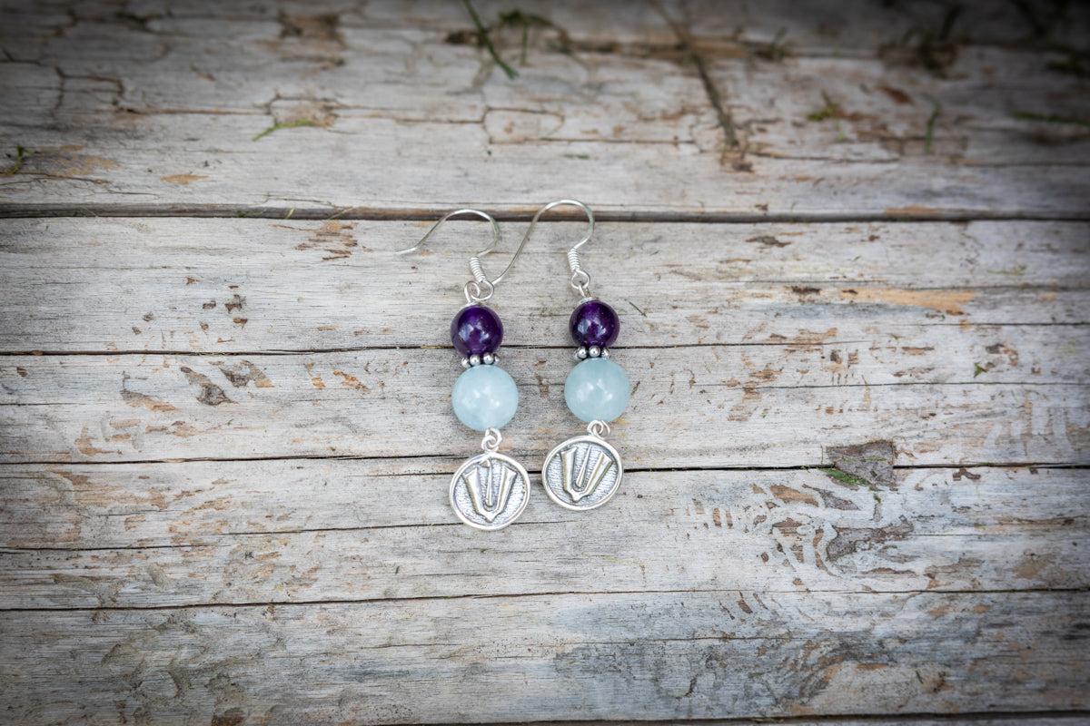 Earrings Amethyst Blue Tilak