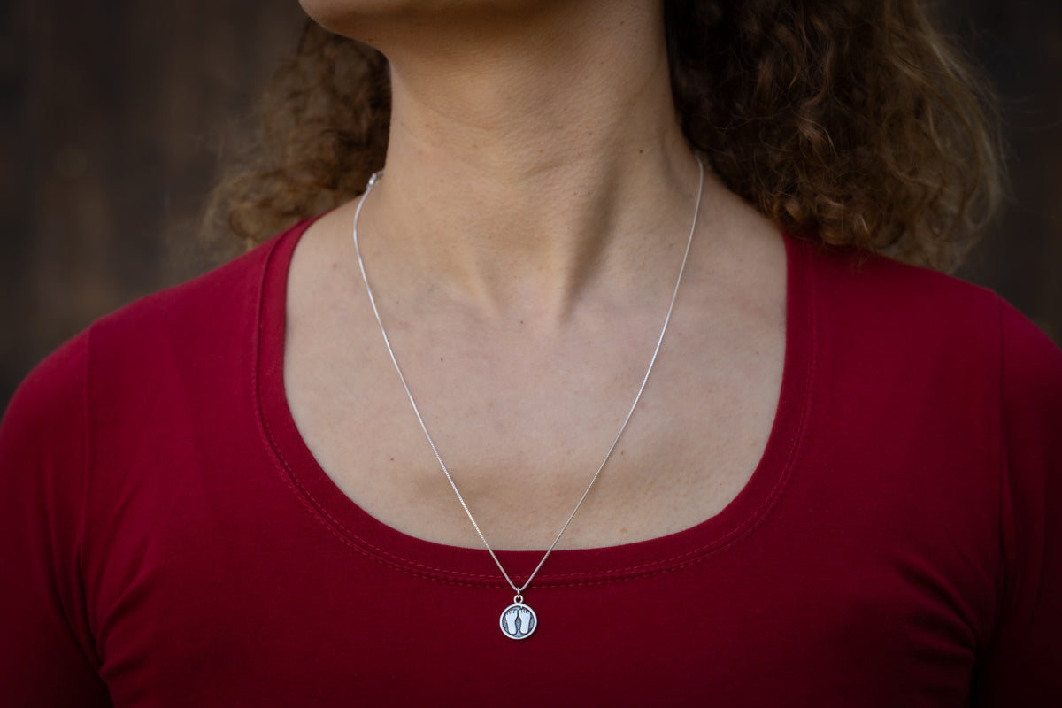 Lotus Feet Necklace - Sterling Silver