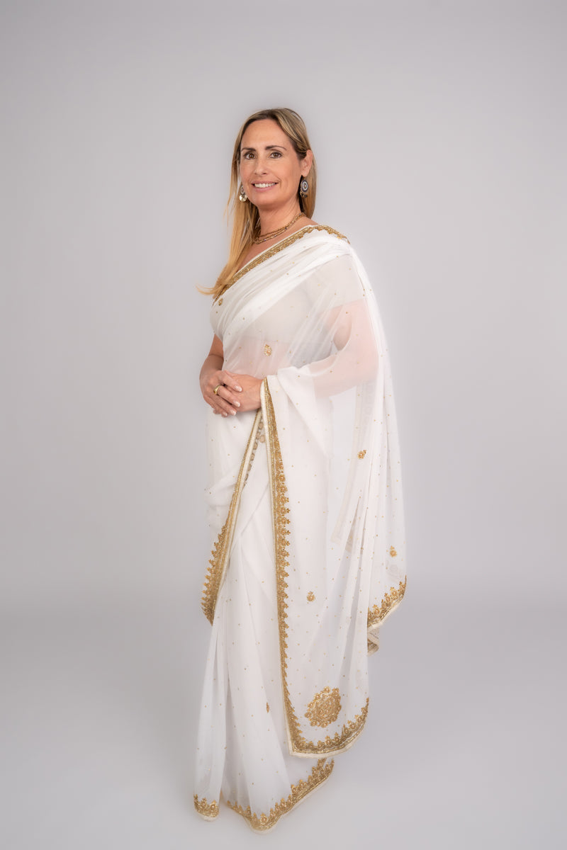 White Goddess Saree