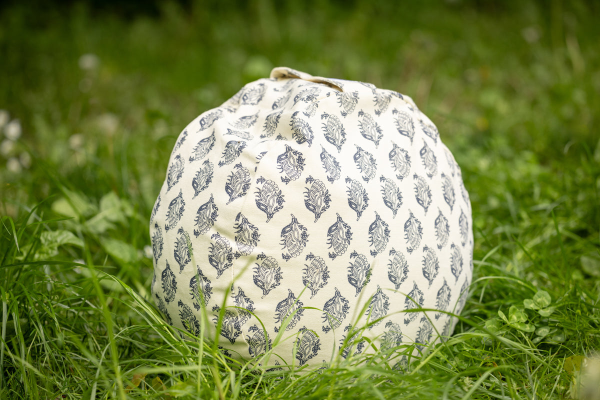 Meditation Cushion, Full-round, Cream Feathers